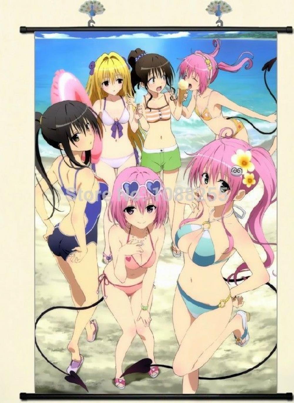 Anime Family Home Decor - Japanese Wall Scroll Poster of To Love Ru Art for Anime Cosplay & Room Decoration | Perfect for Living Room, Bedroom, and Anime Themed Parties