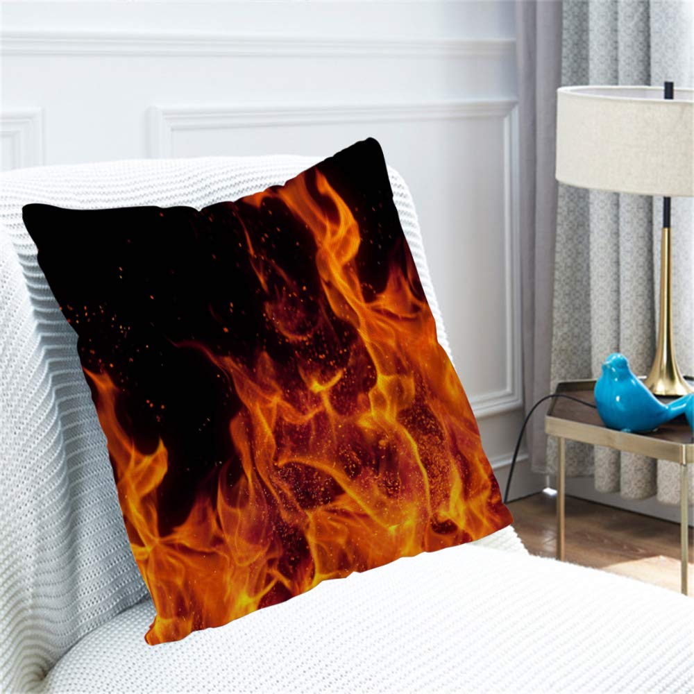 Premium Cotton Linen Pillow Covers 18x18 Inches - Breathable & Stylish Flame Throw Design for Sofa, Couch, Bedroom Decor - Perfect for Living Room, Bedroom & Home Styling