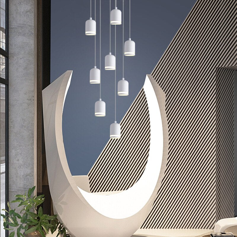 Swirl Staircase Chandelier - Modern Crystal Ceiling Light Fixture for Foyer & Stairwell | Elegant Home Lighting Solution for Entryway, Hallway & Staircase Decor