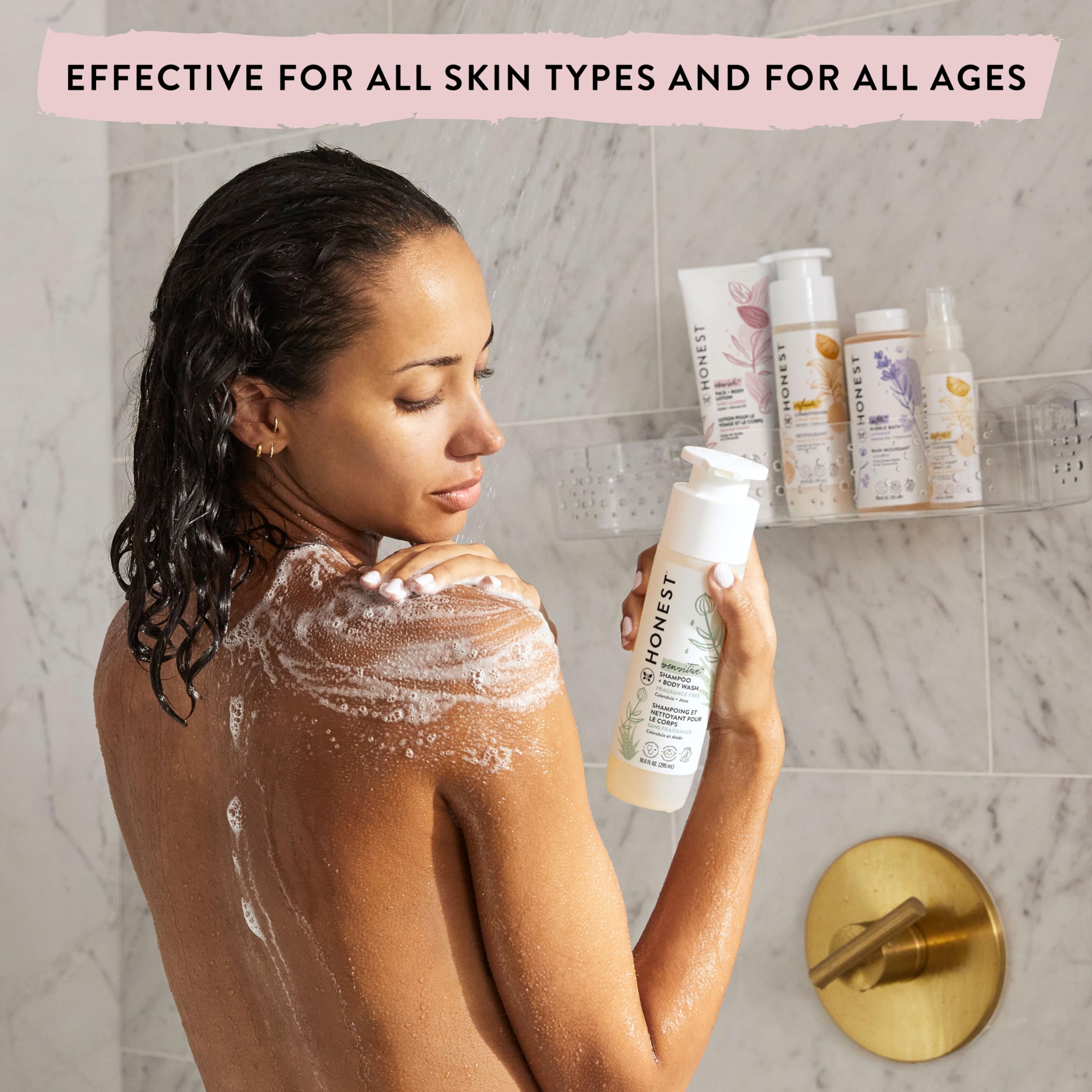 The Honest Company 2-in-1 Cleansing Shampoo + Body Wash & Face + Body Lotion Bundle | Gentle Baby Wash with Naturally Derived Ingredients | Lavender Scent, 18.5 fl oz | Perfect for Newborn Bath Time & Sensitive Skin Care