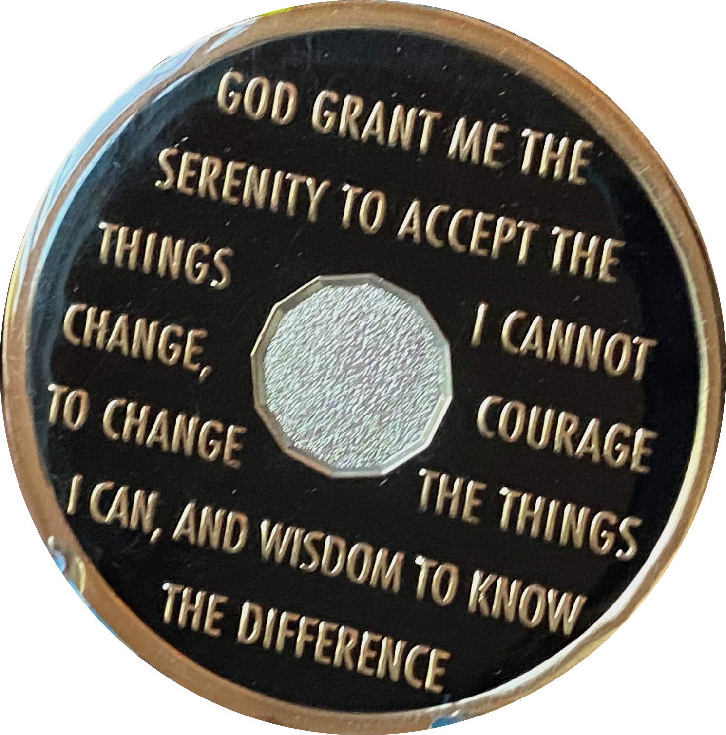 11 Month AA Medallion Glossy Classic Black Sobriety Chip - Recovery Token for AA Meetings, Sobriety Milestones & Addiction Support Groups