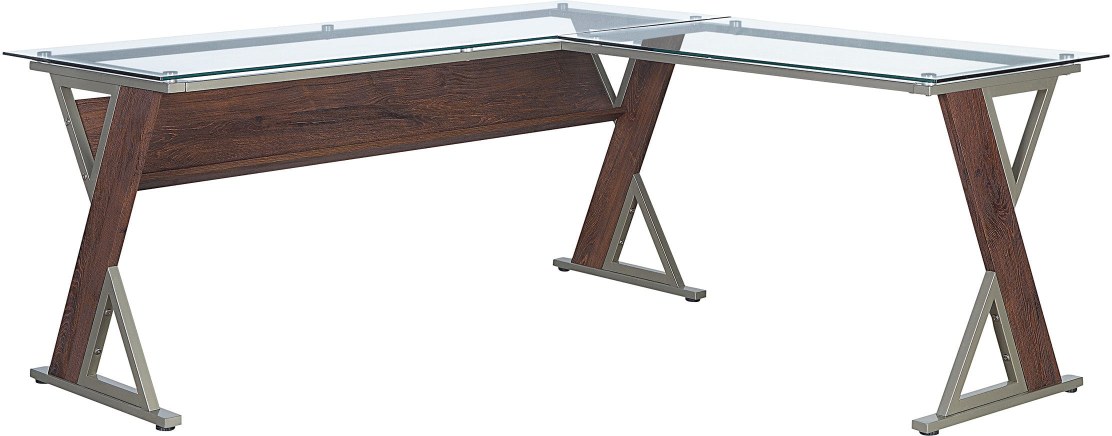 Office Star Zenos L-Shaped Desk [ZN6666] - Modern Home Office Workstation for Small Spaces, Gaming & Study