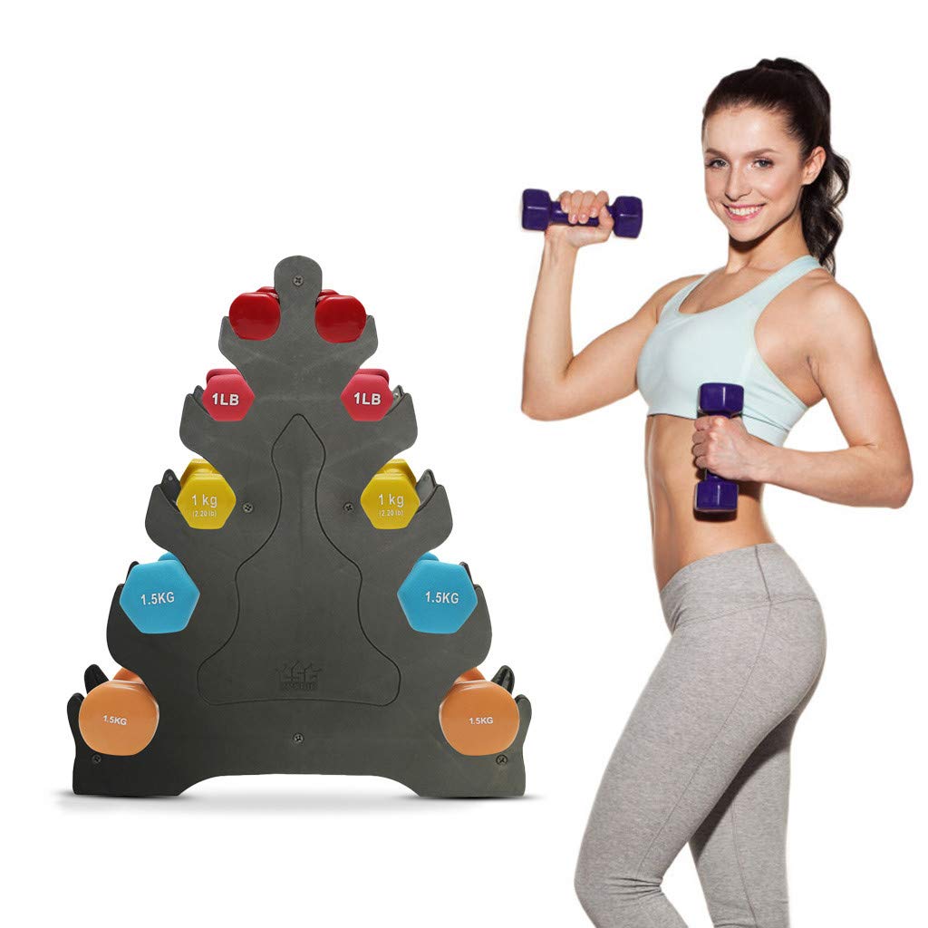 5-Tier Dumbbell Rack - Portable Home Gym Weight Storage Organizer for Dumbbells, Kettlebells & Fitness Equipment | Space-Saving Workout Accessory for Garage, Basement & Home Gym