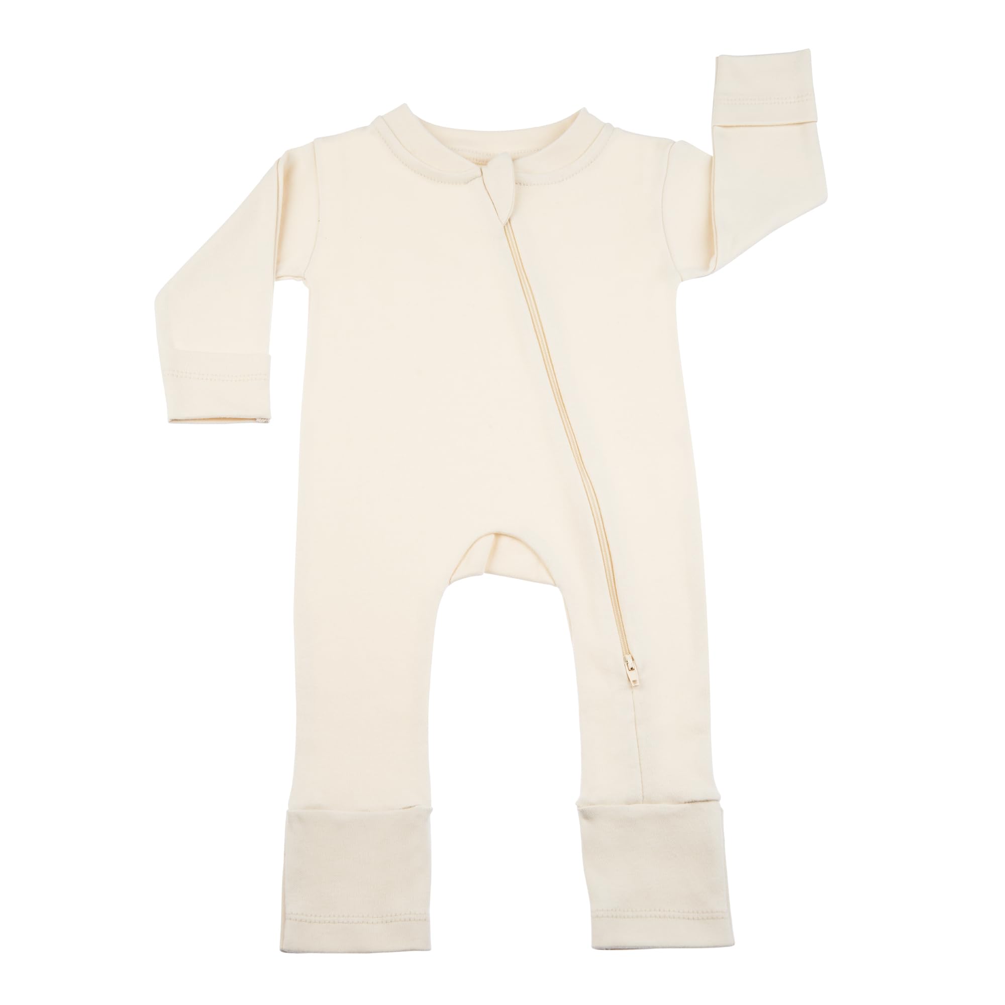 100% Organic Cotton Baby Convertible Footie Pajamas - 2-Way Front Zip, Mitten Cuffs - Unisex Infant Bodysuit & Romper for Boys & Girls | Perfect for Nursery, Sleepwear & Playtime