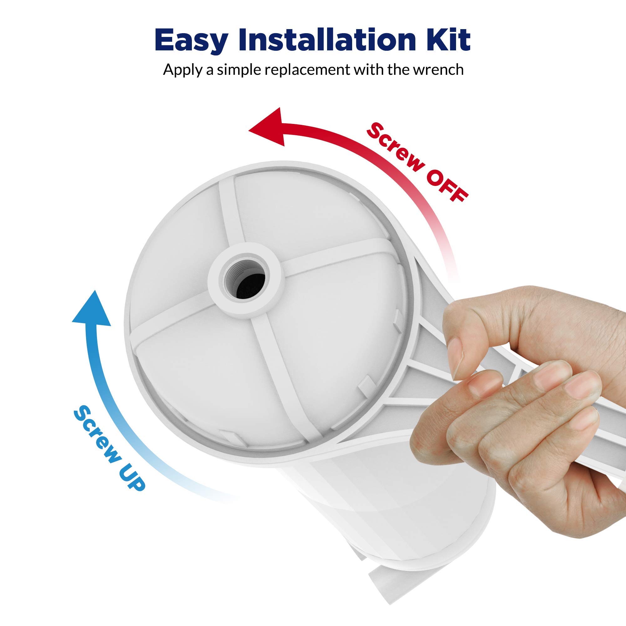 Membrane Solutions 3012 RO Membrane Housing Kit - Universal Replacement for 200/300/400 GPD Reverse Osmosis Water Filter Systems - Includes Wrench & Fittings - Perfect for Home, Office & Commercial Water Purification
