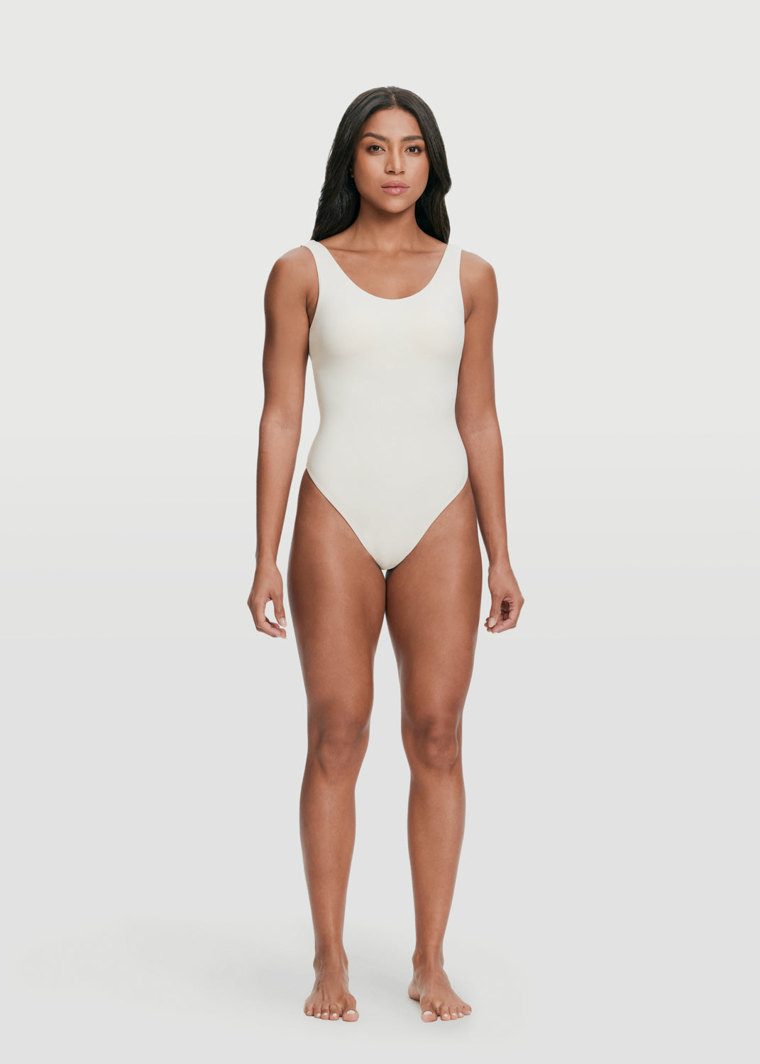 Women's Scoop Back Bodysuit - Stretchy Seamless Tank Top for Layering, Yoga & Everyday Wear