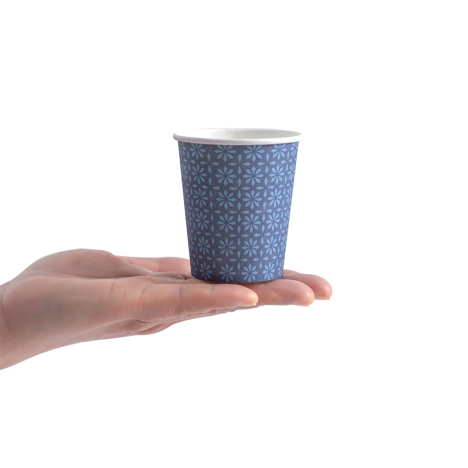 300 Pack 5oz Disposable Paper Cups - Navy Floral Small Bathroom & Mouthwash Cups for Parties, Picnics, BBQs, Travel, Events & Home Use | Perfect for Beverages, Snacks & Dental Care