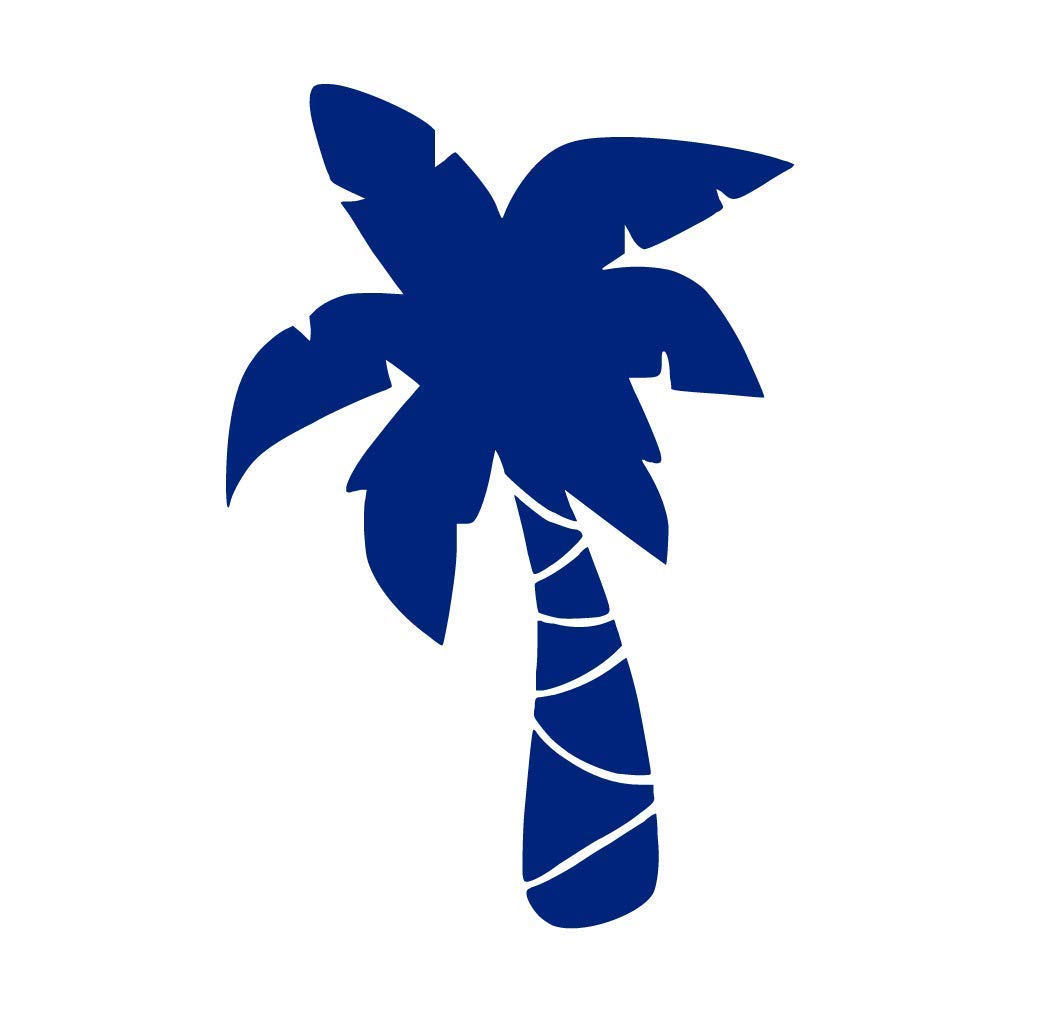 Palm Tree Iron On Decal for T-Shirts - Summer DIY Heat Transfer Vinyl Decal for Fabric - Blue Tropical Applique for Beach Party, Vacation & Summer Craft Projects