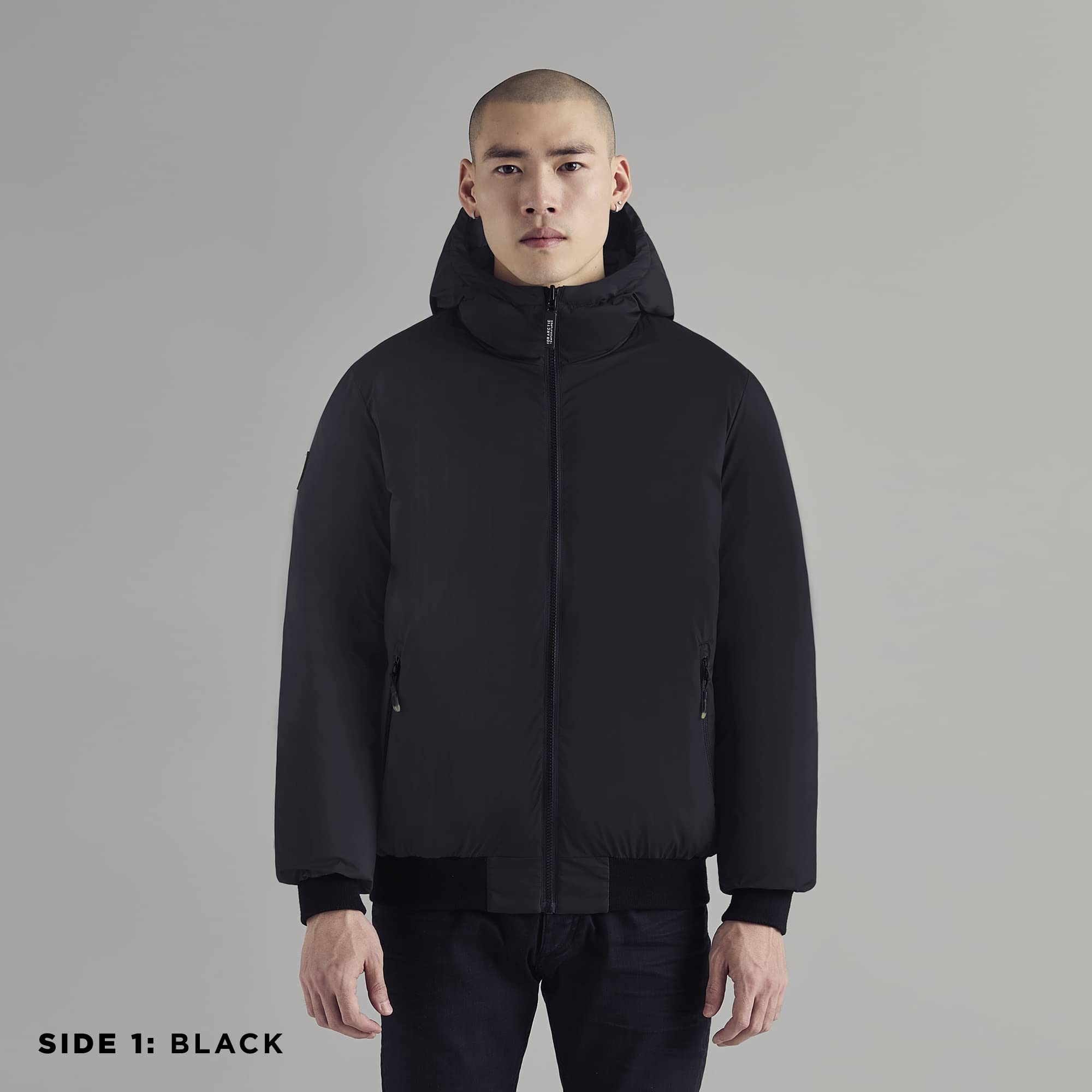 Triple F.A.T. Goose Verso Reversible Down Puffer Jacket for Men - Warm Winter Coat with Hood - Lightweight Waterproof Parka for Cold Weather | Perfect for Skiing, Snowboarding & Outdoor Activities