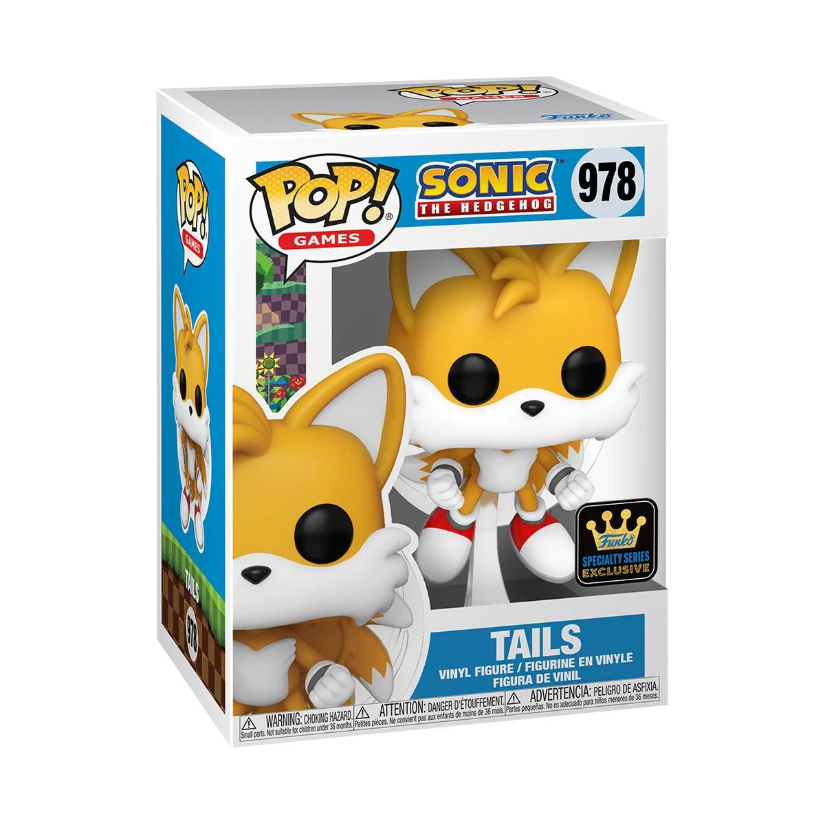Sonic the Hedgehog Tails Flying Action Figure - Specialty Series Collectible Toy for Kids & Fans - Perfect for Display, Play & Gift Giving