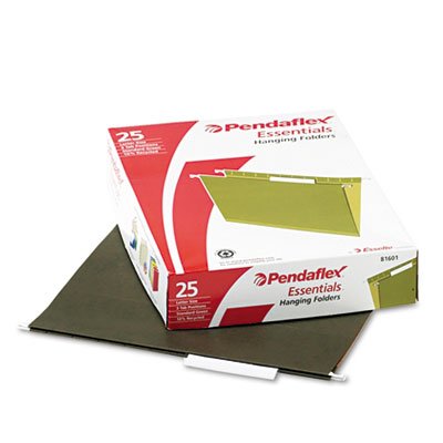 Hanging File Folders with 1/5 Tab - Letter Size, Standard Green (25 per Box) - Perfect for Office Organization & Document Storage