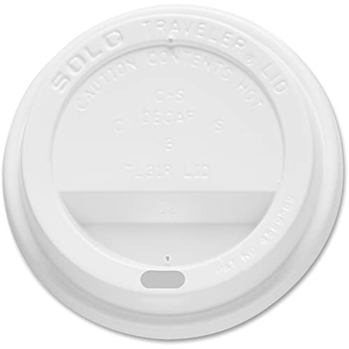 Solo Tl38r2 Traveler Dome Hot Cup Lids - 100 Pack (10 Packs/Carton) - Fits 8Oz Cups - White - Perfect for Coffee, Tea & Travel Mugs - Ideal for Office, Camping & Road Trips