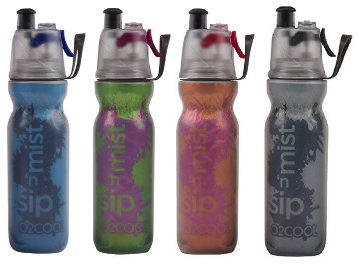 O2COOL ArcticSqueeze® 20oz Insulated Water Bottle with Mist & Sip Technology - Keep Drinks Cold for Hours, Perfect for Hiking, Gym & Outdoor Activities