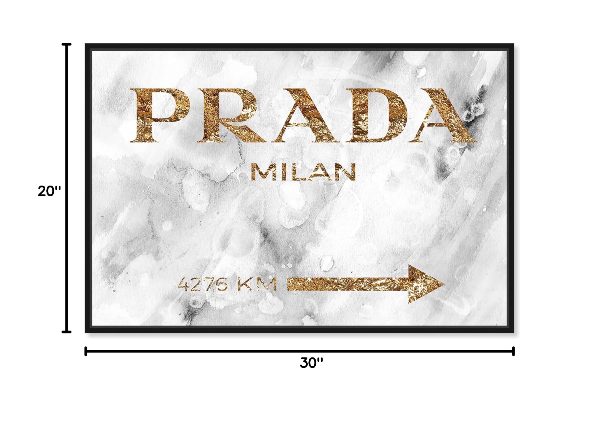 Oliver Gal Artist Co. Contemporary 20x30 Inch Milan Gold Framed Canvas Wall Art - Elegant Home Decor for Living Room, Bedroom & Office
