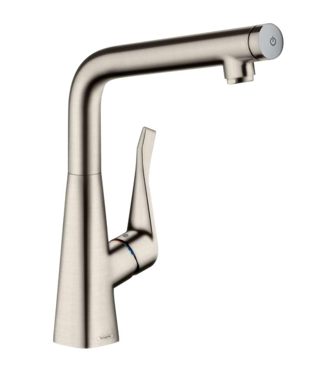 Hansgrohe Metris Select Kitchen Faucet 320 - Stainless Steel Pull-Down Sprayer with High Arc Spout for Modern Kitchens | Perfect for Cooking, Washing Dishes & Filling Pots