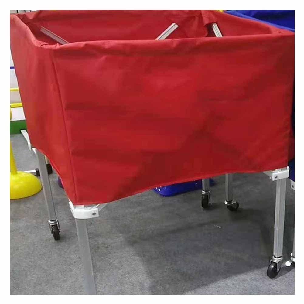 Aluminum Alloy Collapsible Basketball Storage Rack - Portable Sports Equipment Organizer for Basketball, Football, Volleyball - Red (65x55x102cm) | Perfect for Gym, Garage, Playroom & Sports Court Organization