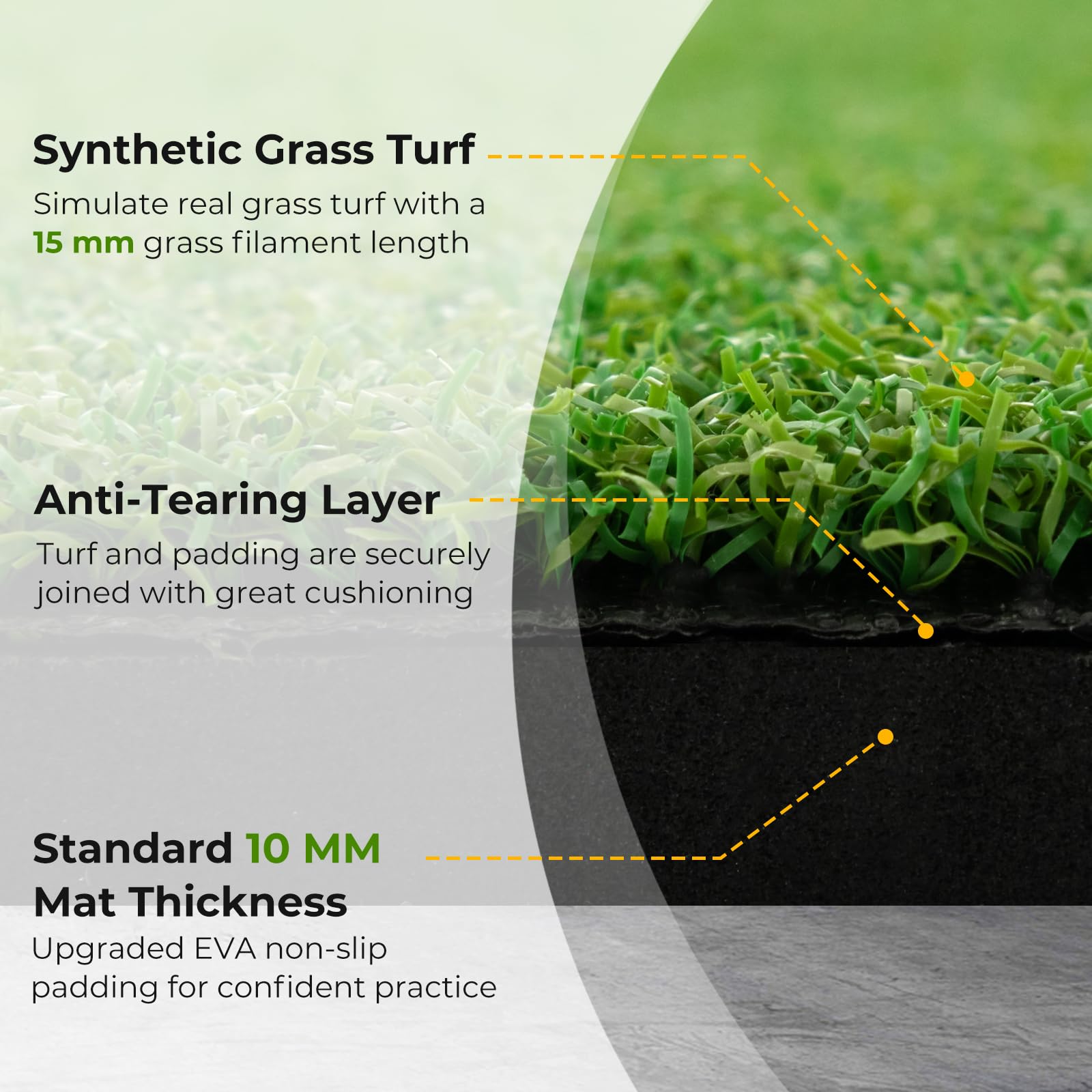Tangkula Golf Hitting Mat - Premium Artificial Turf Practice Mat for Indoor & Outdoor Use with 2 Rubber Tees & 2 Alignment Sticks - Perfect for Home, Backyard, Garage & Driving Range Training