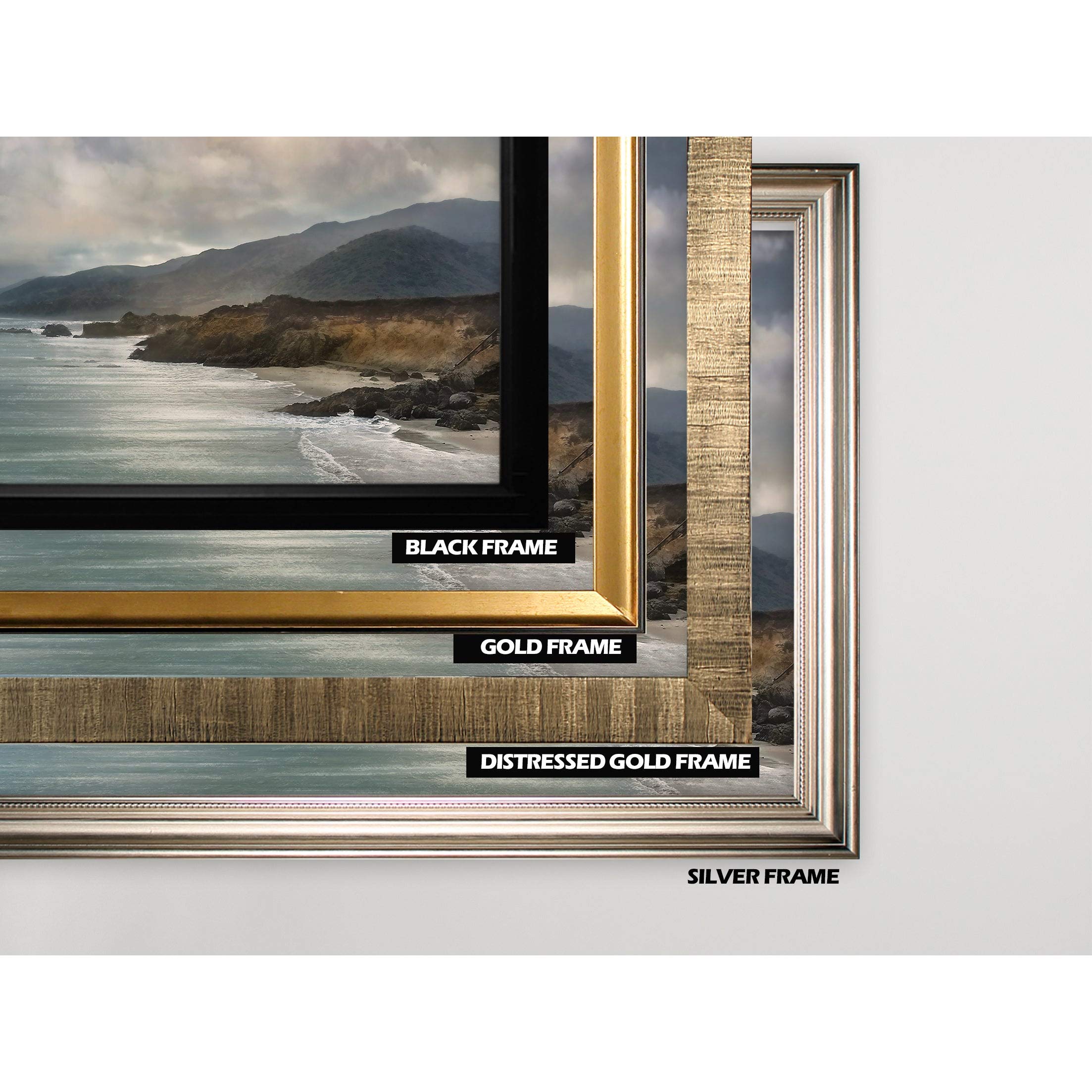 Wexford Home Calming Sea Silver Frame Wall Art - Coastal Decor for Living Room, Bedroom & Office | Beach Themed Home Accent