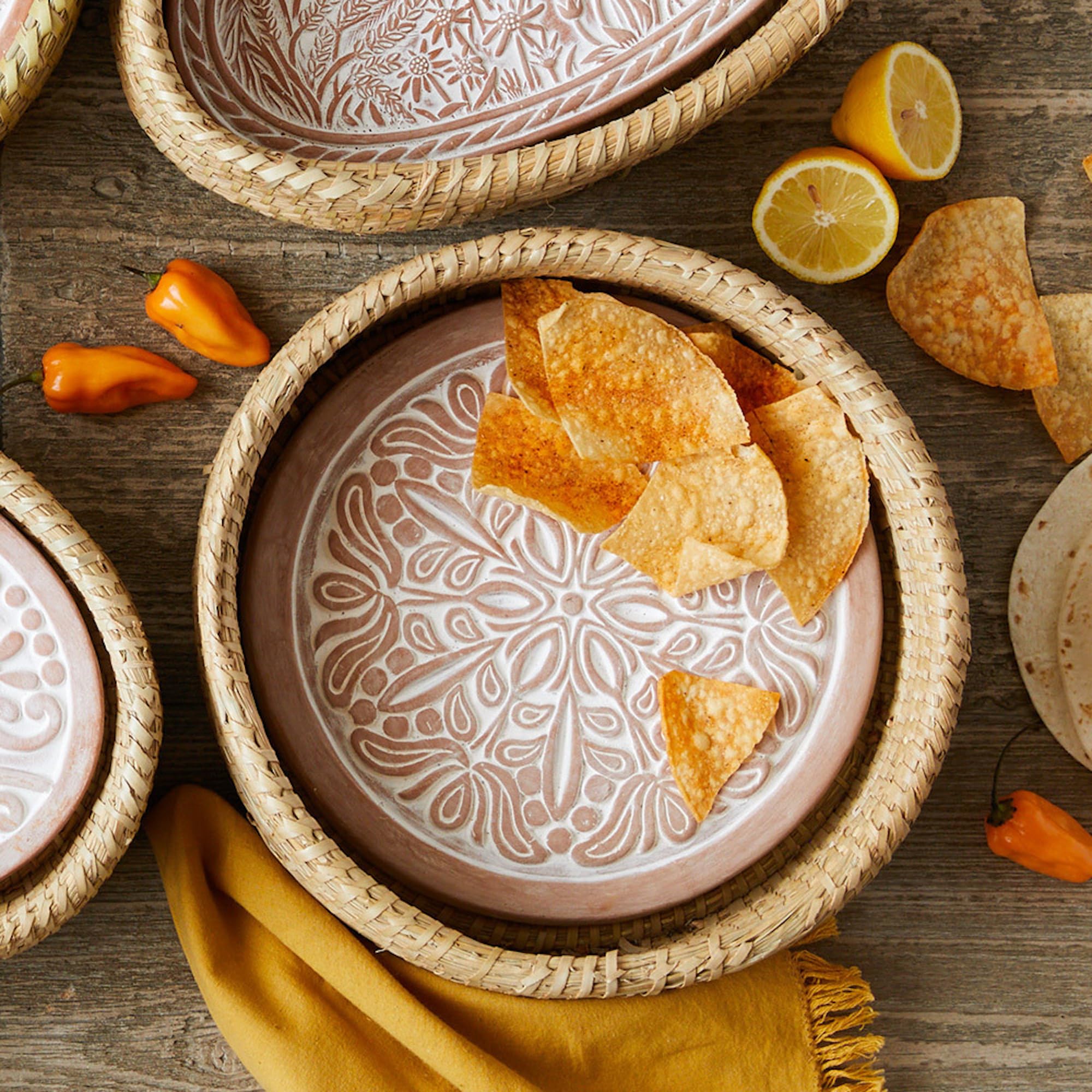 Terracotta Bread Basket with Warmer - 11.5