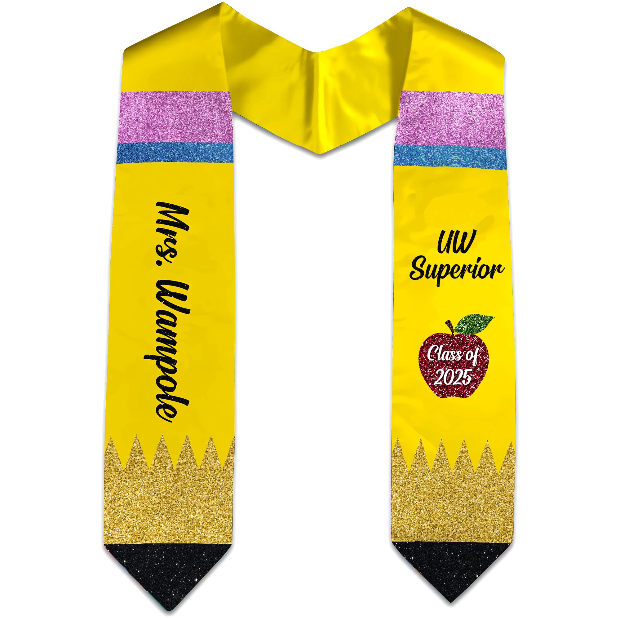 Custom Graduation Stoles for Class of 2025 - Personalized Flag Sash with School Colors & Name - Perfect for High School & College Graduation Ceremonies, Photos & Alumni Events