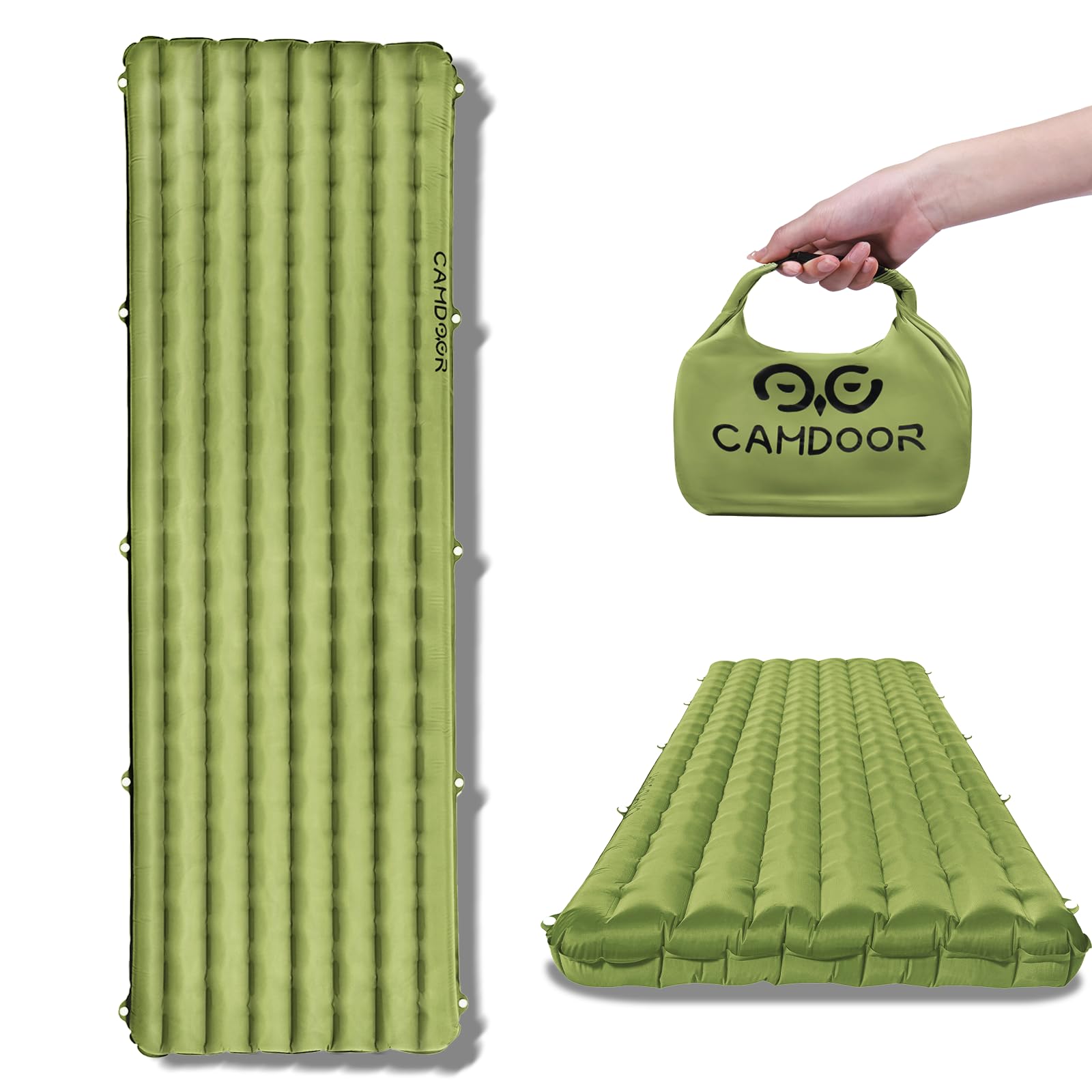 Ultralight Sleeping Pad for Camping - 6.8 R-Value Insulated Camping Mattress for Hiking, Backpacking & Outdoor Adventures | Patchable & Includes Inflatable Bag | Perfect for Cold Weather Camping & Backcountry Expeditions
