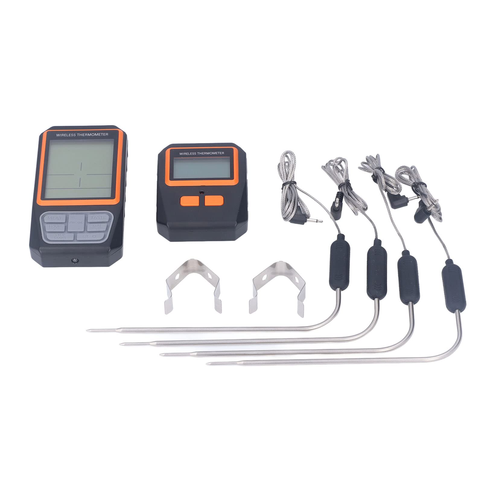 Wireless Meat Thermometer with Remote Monitoring - Digital BBQ Food Temperature Sensor for Grilling, Smoking, Roasting -22°F to 572°F Range - ABS Construction - Perfect for Outdoor Cooking, Home Kitchen & Camping