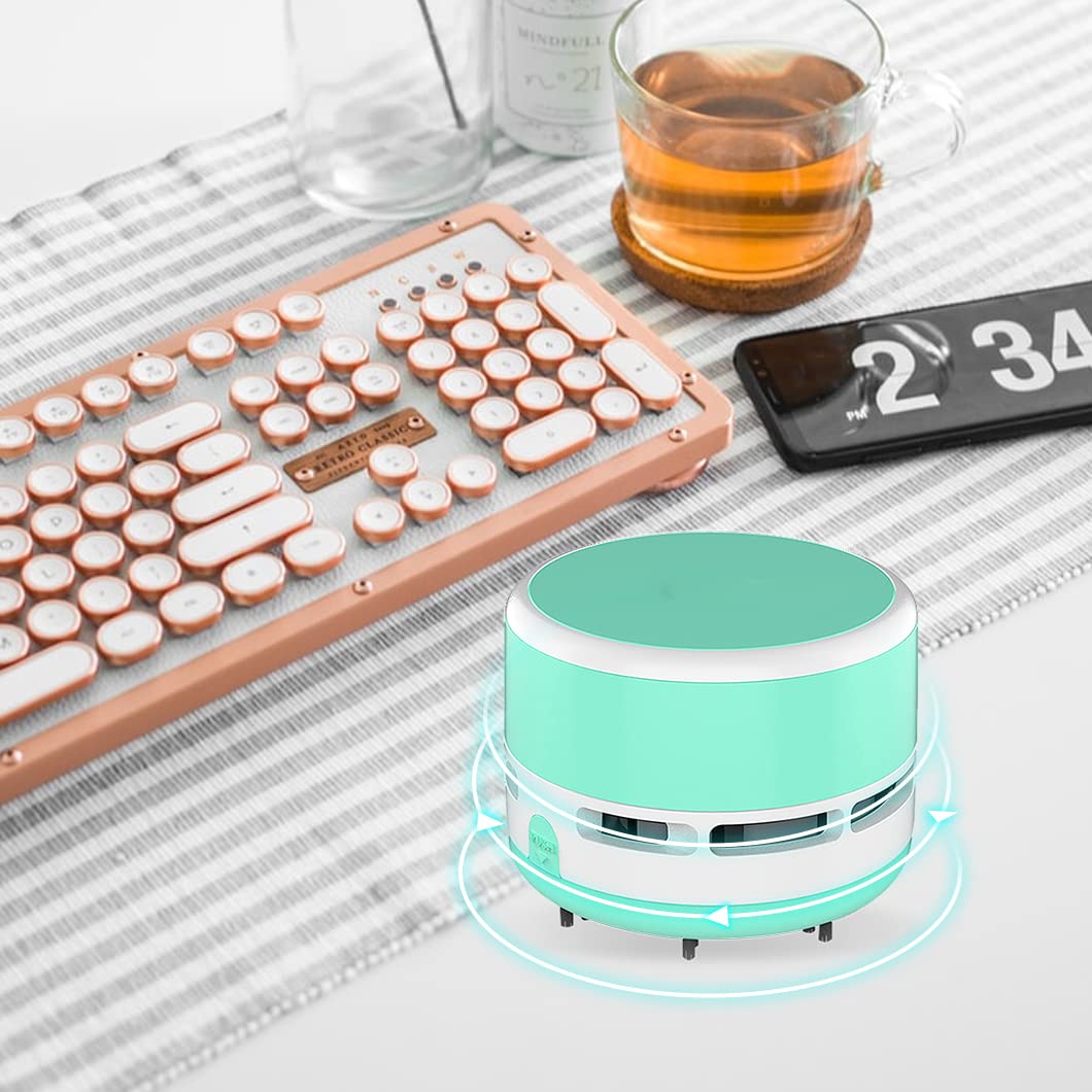 Rolin Roly Mini Cordless Desktop Vacuum Cleaner - Portable Handheld Dust Sweeper for Keyboard, Crumbs & Small Debris | Perfect for Home, School, Office & Computer Cleaning