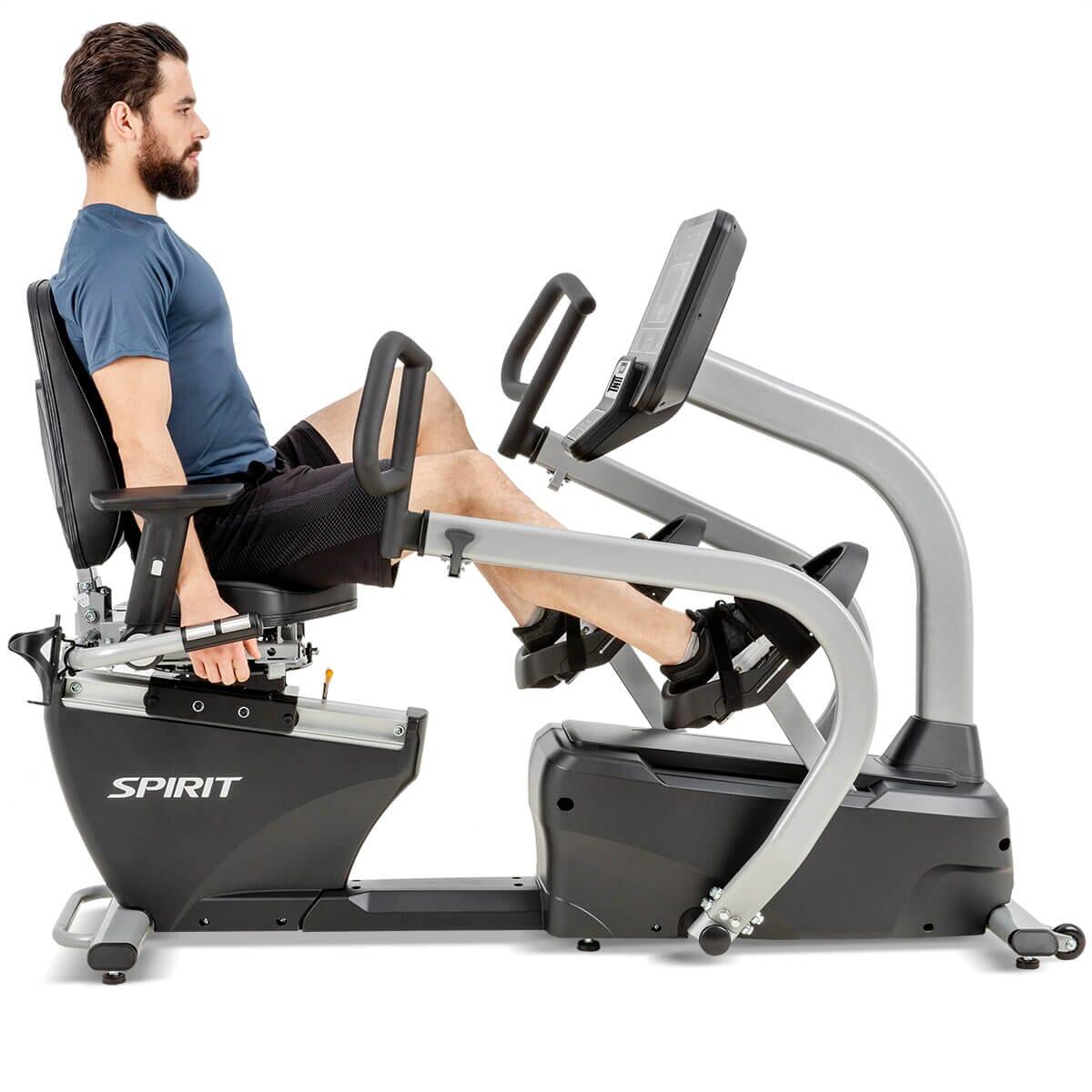 Spirit Fitness CRS800S Recumbent Stepper Exercise Bike - Low Impact Cardio Machine for Home Gym, Seniors & Physical Therapy - Compact Seated Workout Equipment for Small Spaces