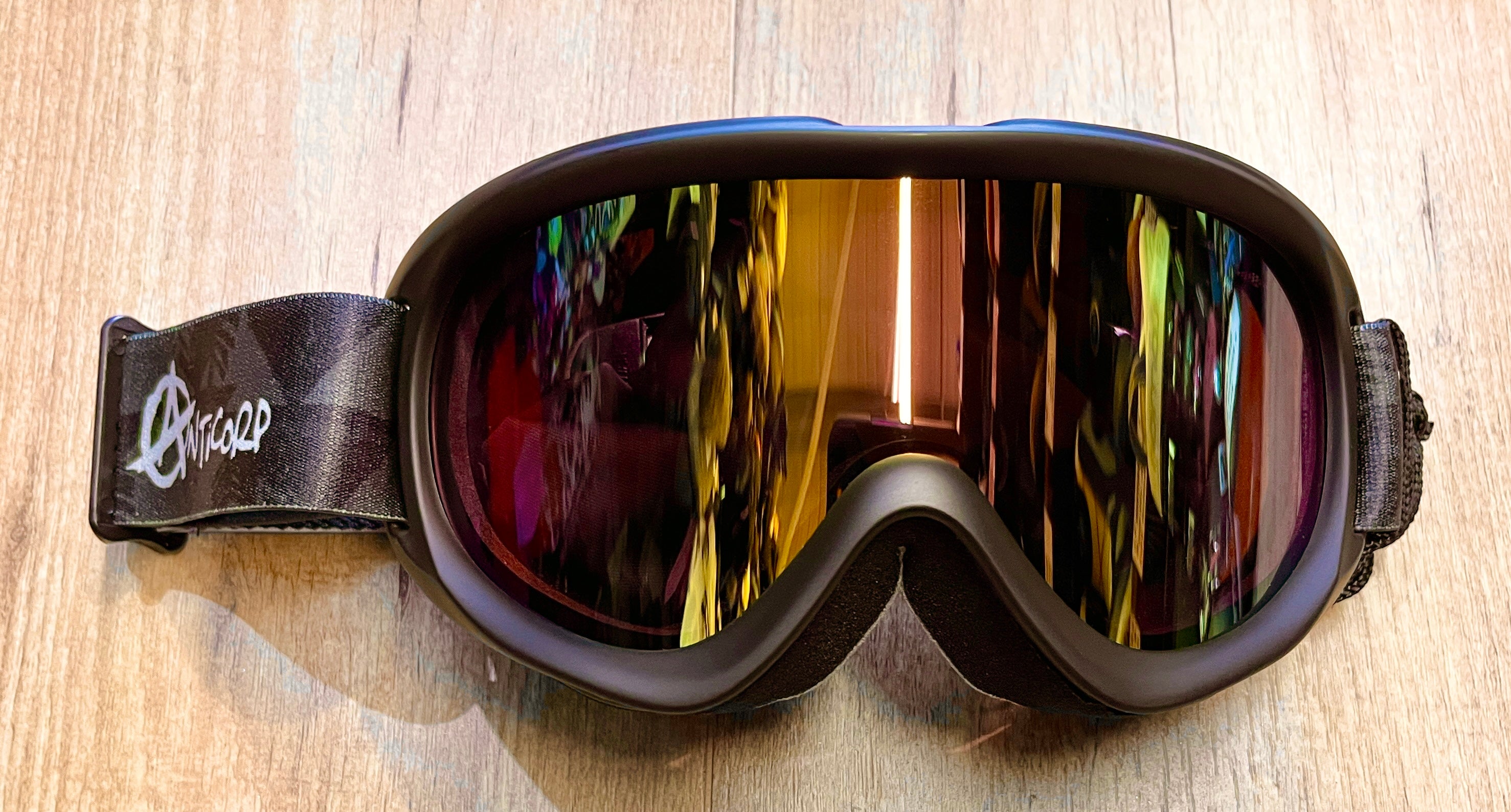Anti-Fog OTG Goggles - Black with Pink Mirror Lens for Skiing, Snowboarding & Outdoor Sports | Comfortable Over-The-Glasses Design