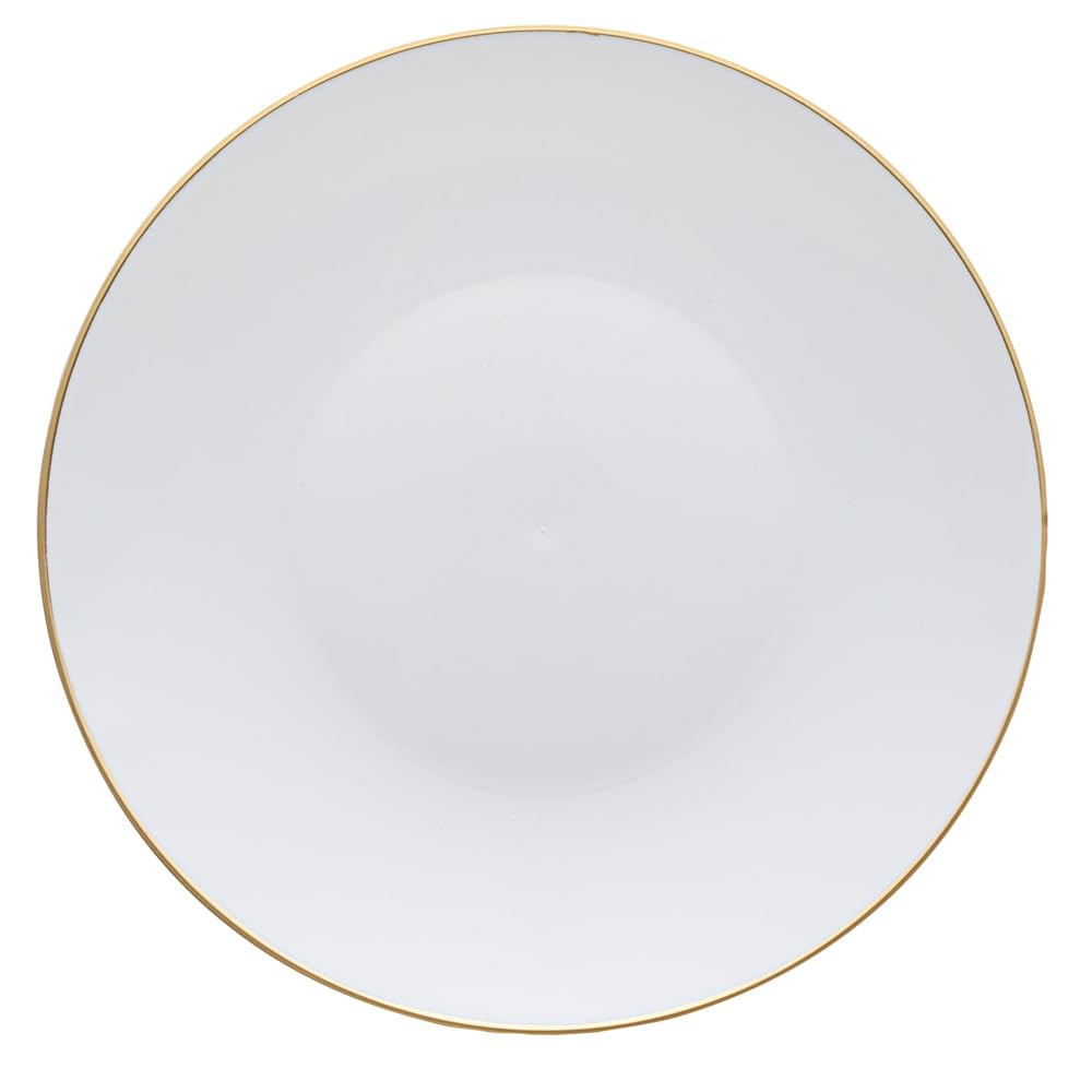 Premium 7.5 Inch Gold-Rimmed Disposable Plastic Plates - Heavy-Duty White Dinner Plates for Restaurants & Parties (40 Pack) - Ideal for Serving Warm & Cold Foods at Catering Events, Weddings & Family Gatherings