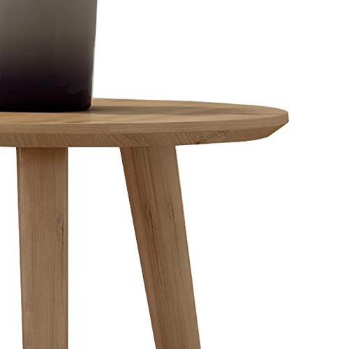 Solid Wood Round Side Table - 23.6