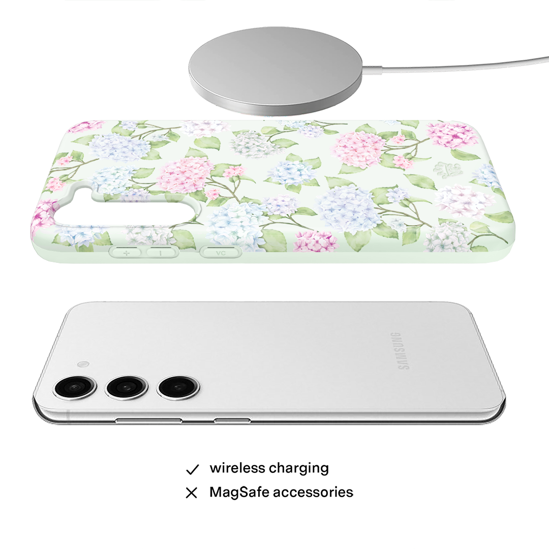 Premium Hydrangea Floral Design Samsung Phone Case - Stylish Protective Cover for Galaxy S21/S22/S23 - Perfect for Everyday Use, Travel & Gifts