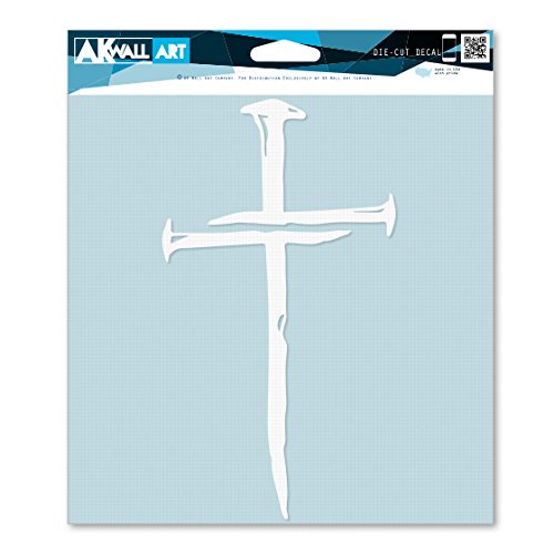 Religious Cross Nails Jesus Vinyl Decal - Waterproof Outdoor Sticker for Cars, Windows, Laptops - Multiple Sizes Available - Perfect for Christian Home Decor, Church Events & Personal Faith Expression