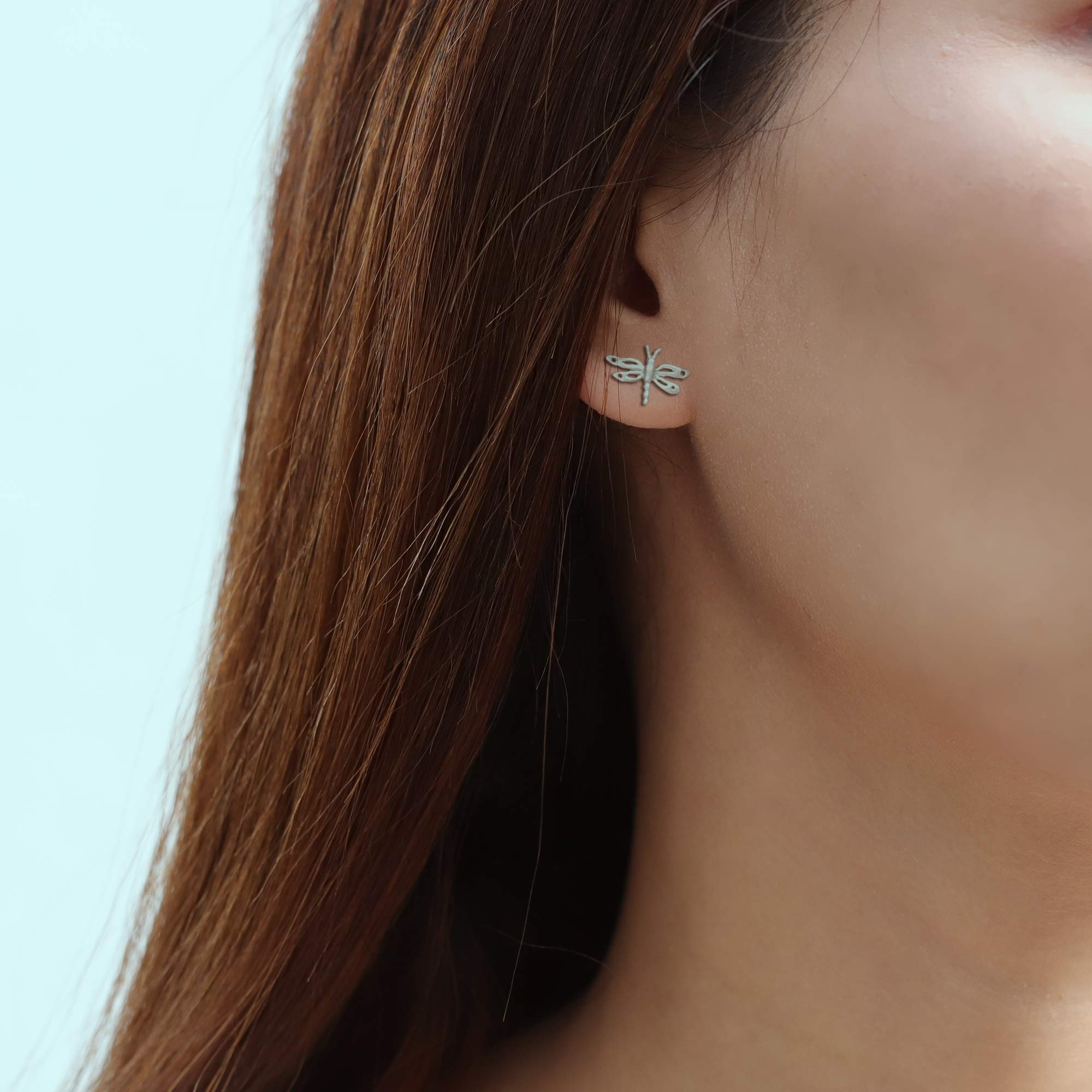 Sterling Silver Dragonfly Stud Earrings for Women - Elegant Insect Jewelry Gift for Her - Perfect for Everyday Wear, Parties & Special Occasions