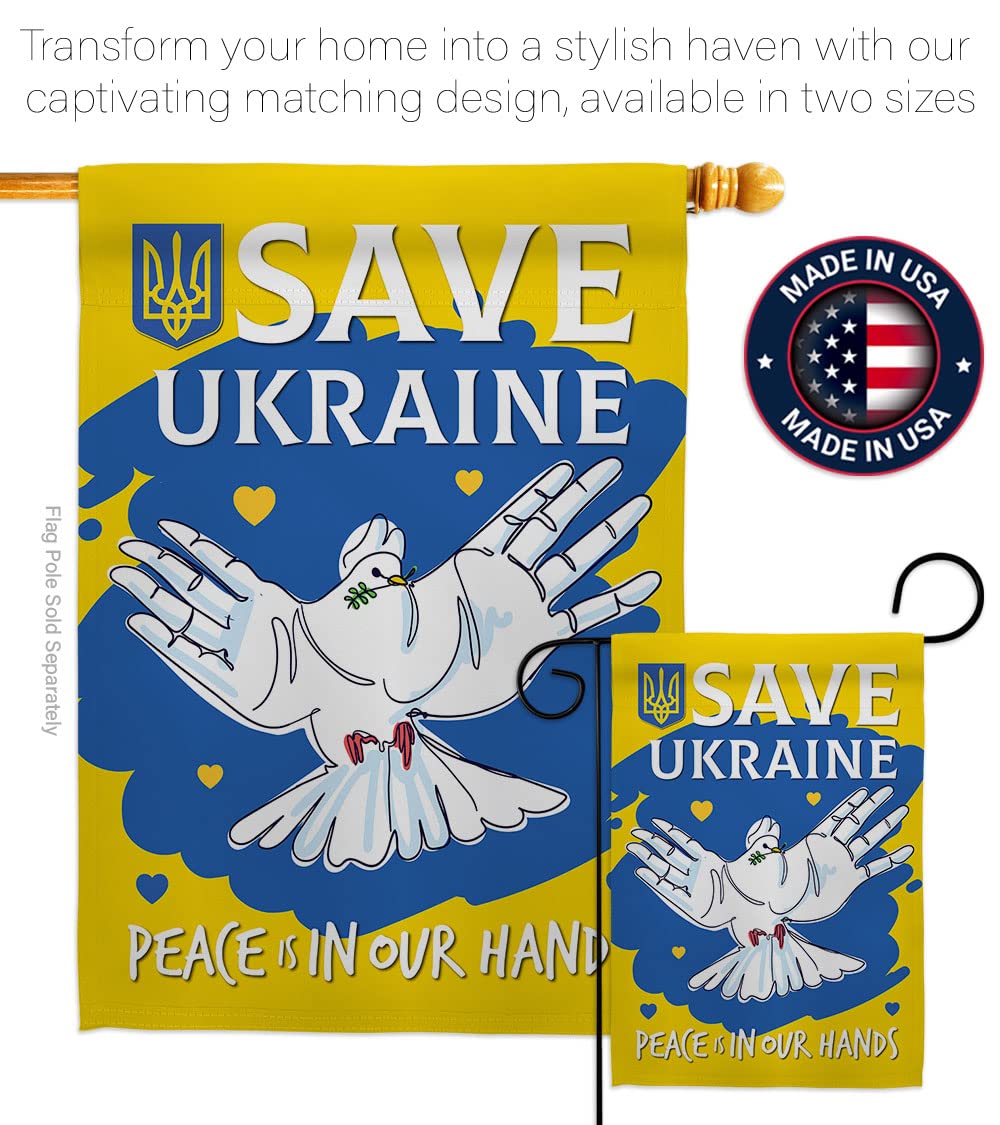 Ukraine Flag Set - Double-Sided Yard Banner for Garden & Home Decoration