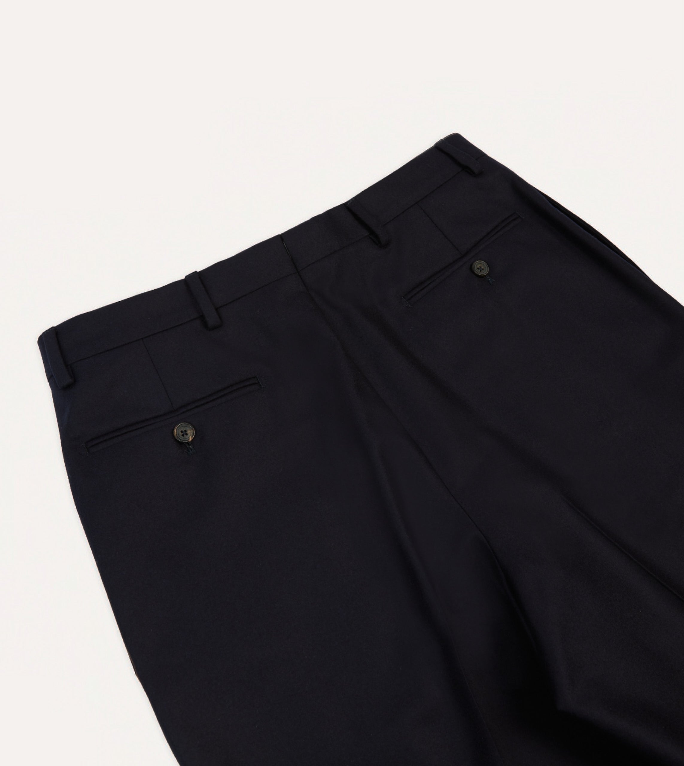 Premium Navy Blue Wool Flannel Flat Front Dress Pants for Men - Comfortable & Stylish Office Wear & Business Casual Attire