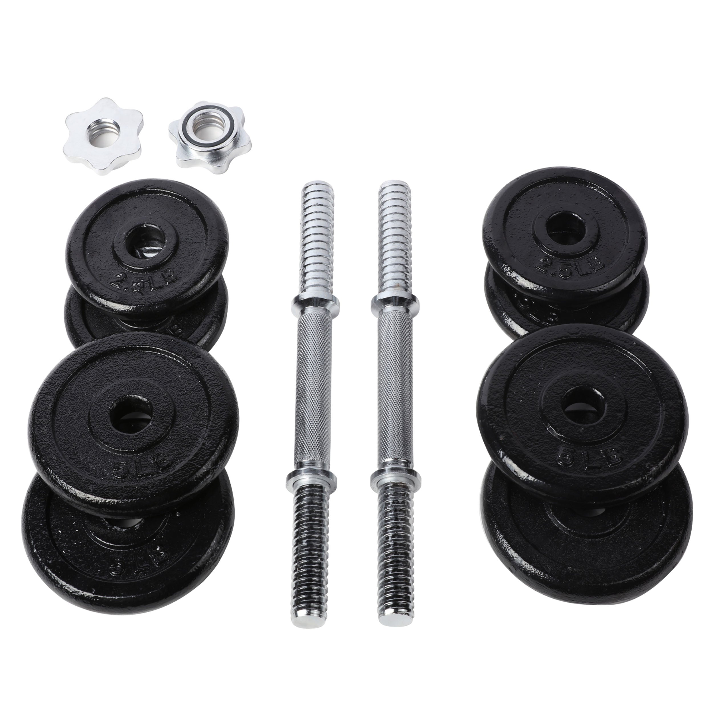 PRCTZ 40lb Adjustable Cast Iron Dumbbell Set with Anti-Slip Grip - Home Gym Equipment for Strength Training, Weight Lifting & Fitness Workouts