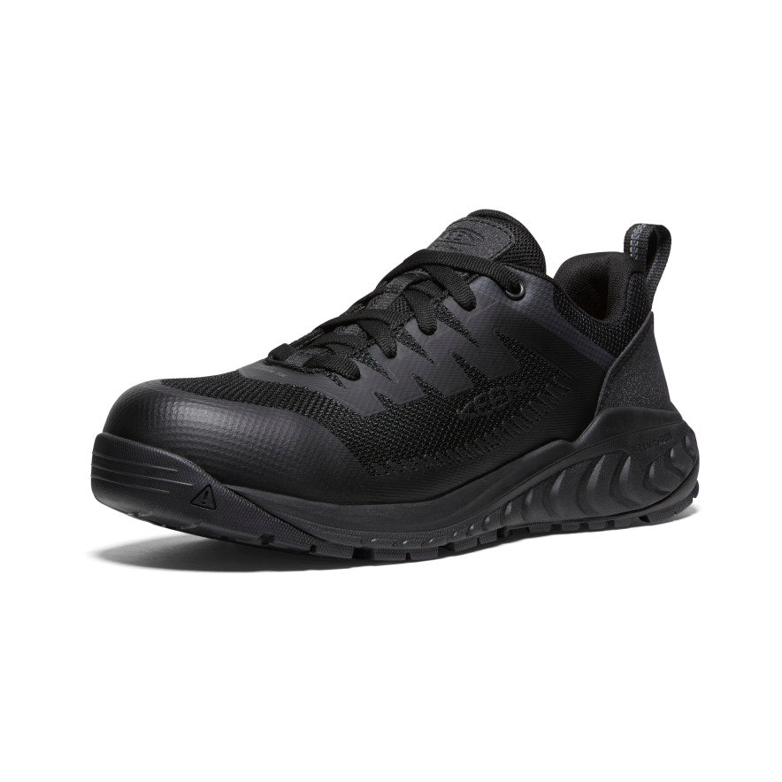 Men's Arvada ESD Work Sneaker with Carbon Toe - Black/Black | Slip-Resistant Safety Shoes for Electricians & Warehouse Workers