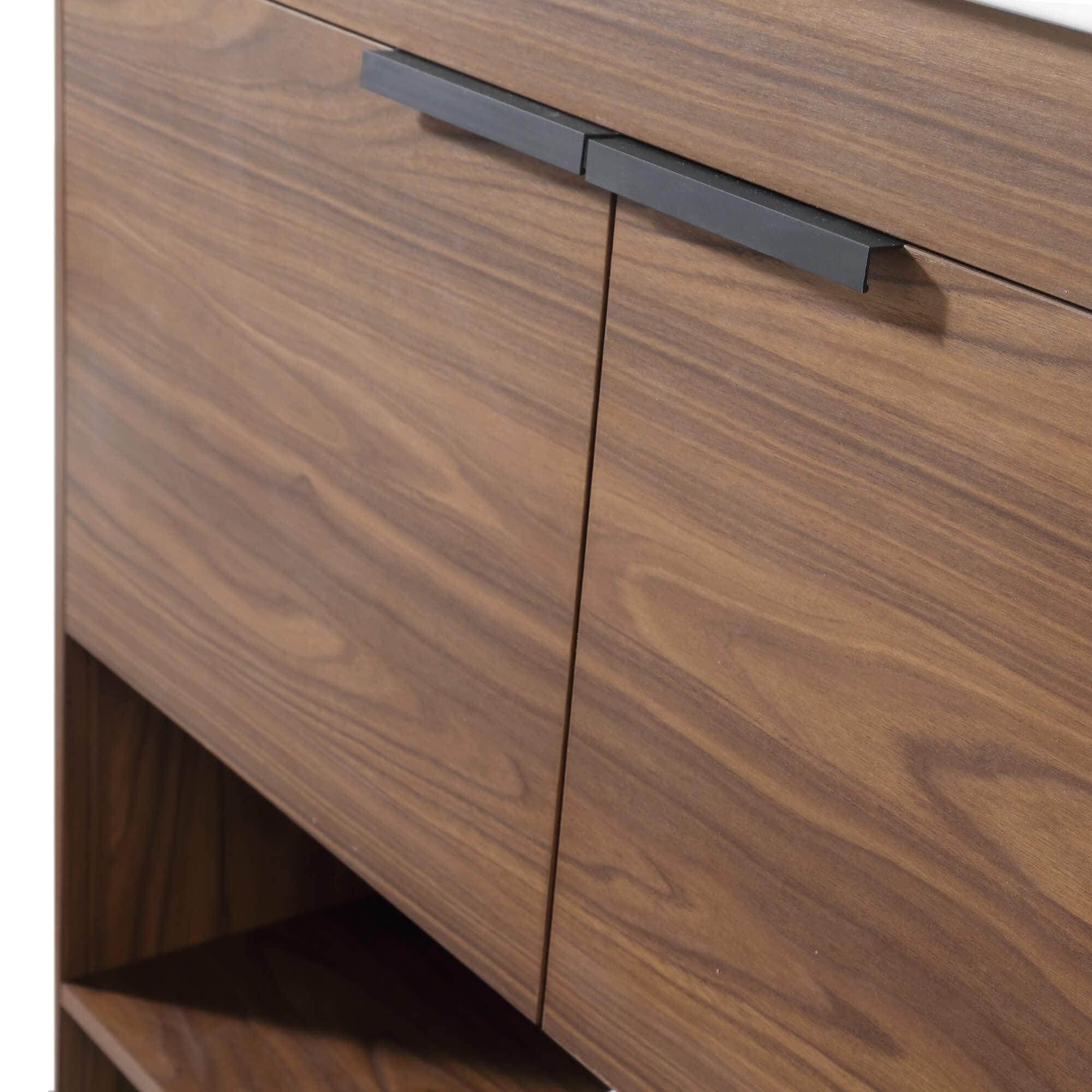 Fine Fixtures Phoenix 36 Inch Modern Bathroom Vanity with Sink - Soft-Close Doors & Storage Drawers - Durable Walnut Vanity for Small Bathrooms (Full Assembly Required) - Perfect for Apartments, Guest Bathrooms & Powder Rooms