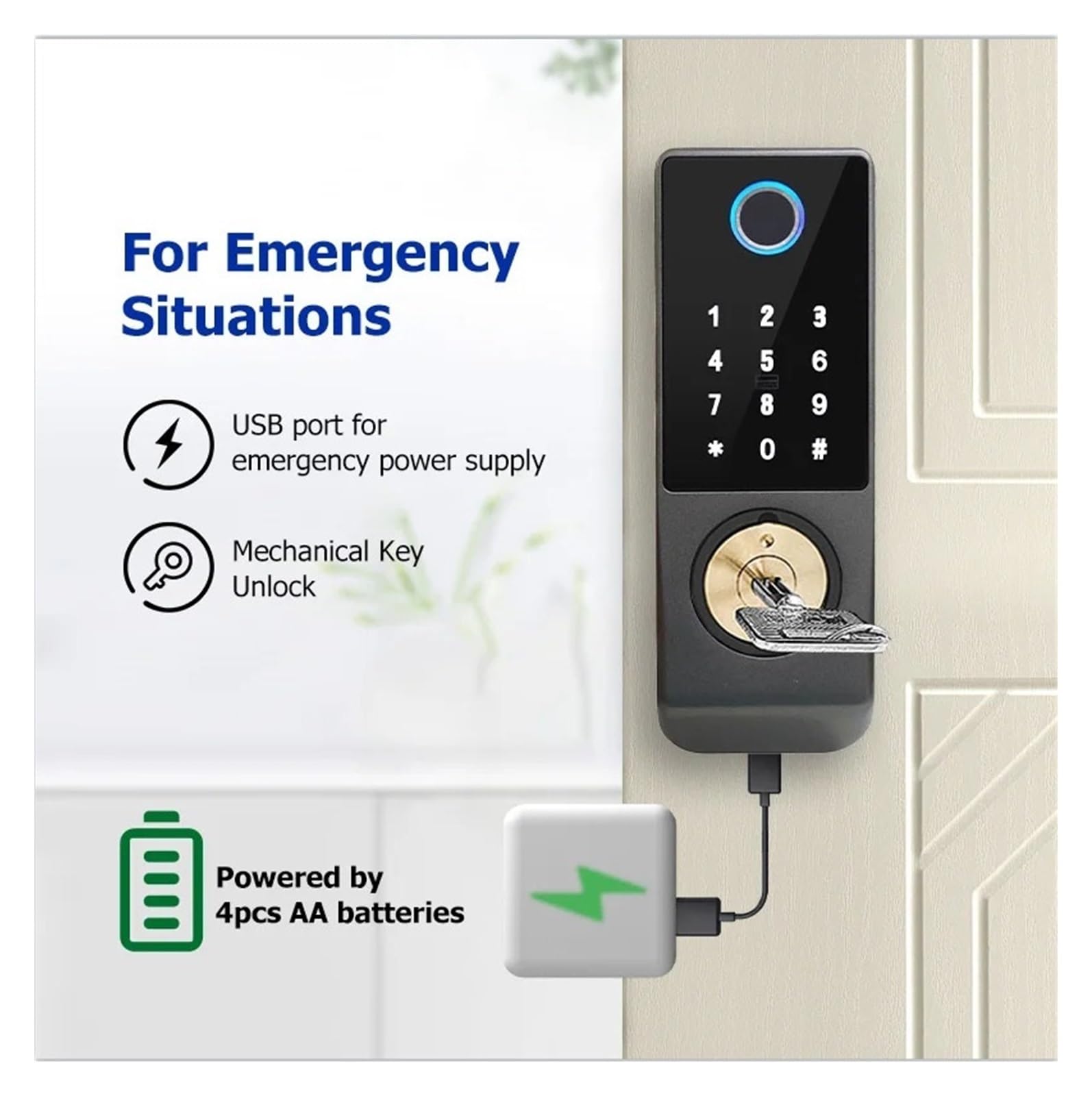 Tuya Smart WiFi Fingerprint Lock - Waterproof Digital Keypad with Remote App Control for Outdoor Gates & Home Security (Single Tuya) - Perfect for Front Doors, Backyard Entries & Vacation Homes