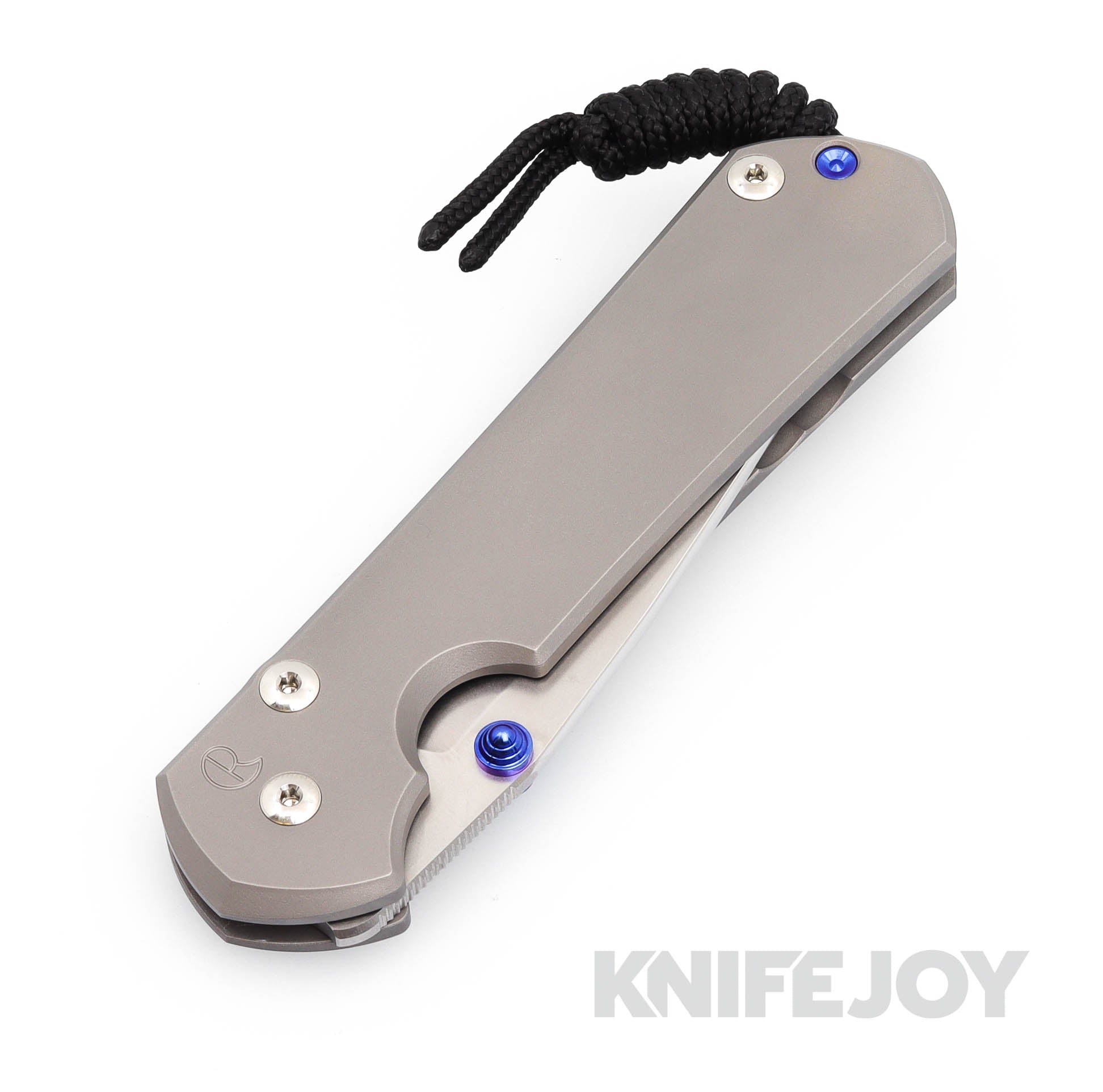Chris Reeve Knives Large Sebenza 31 Drop Point Folding Knife - Magnacut Steel Blade with Blue Lug & Plain Glass Blasted Titanium Handles | EDC, Outdoor Survival, Camping, Hunting Gear