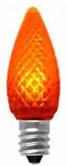 Technical Precision LED C7 Orange Light Bulbs - 2 Pack Replacement for Vintage Holiday & Christmas Decorations - Perfect for Indoor/Outdoor String Lights, Lamps, and Festive Lighting