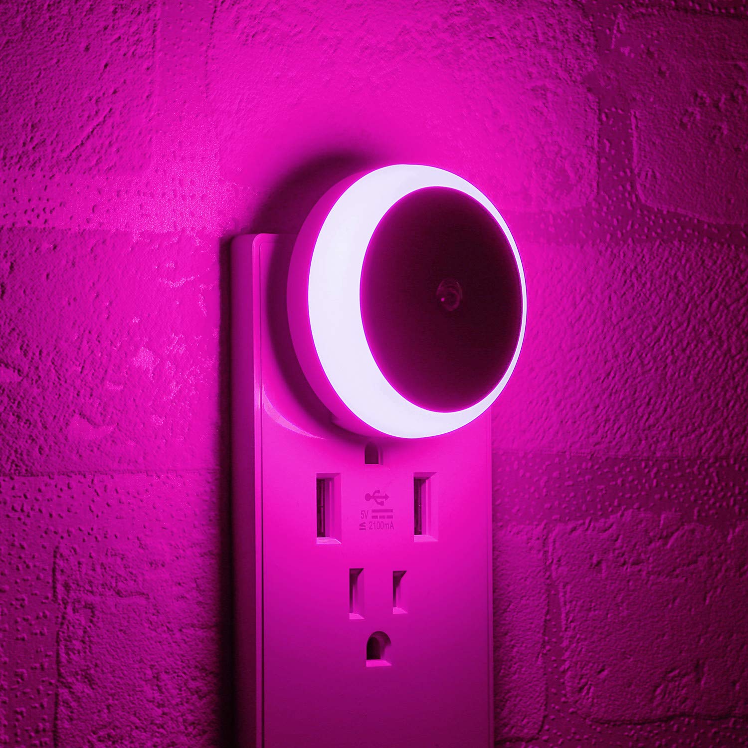 SerieCozy Pink LED Night Light with Dusk to Dawn Sensor - Auto On/Off, Energy Efficient Plug-in Wall Light for Bathroom, Bedroom, Kitchen, Hallway - Perfect for Nighttime Safety & Comfort (2 Pack)