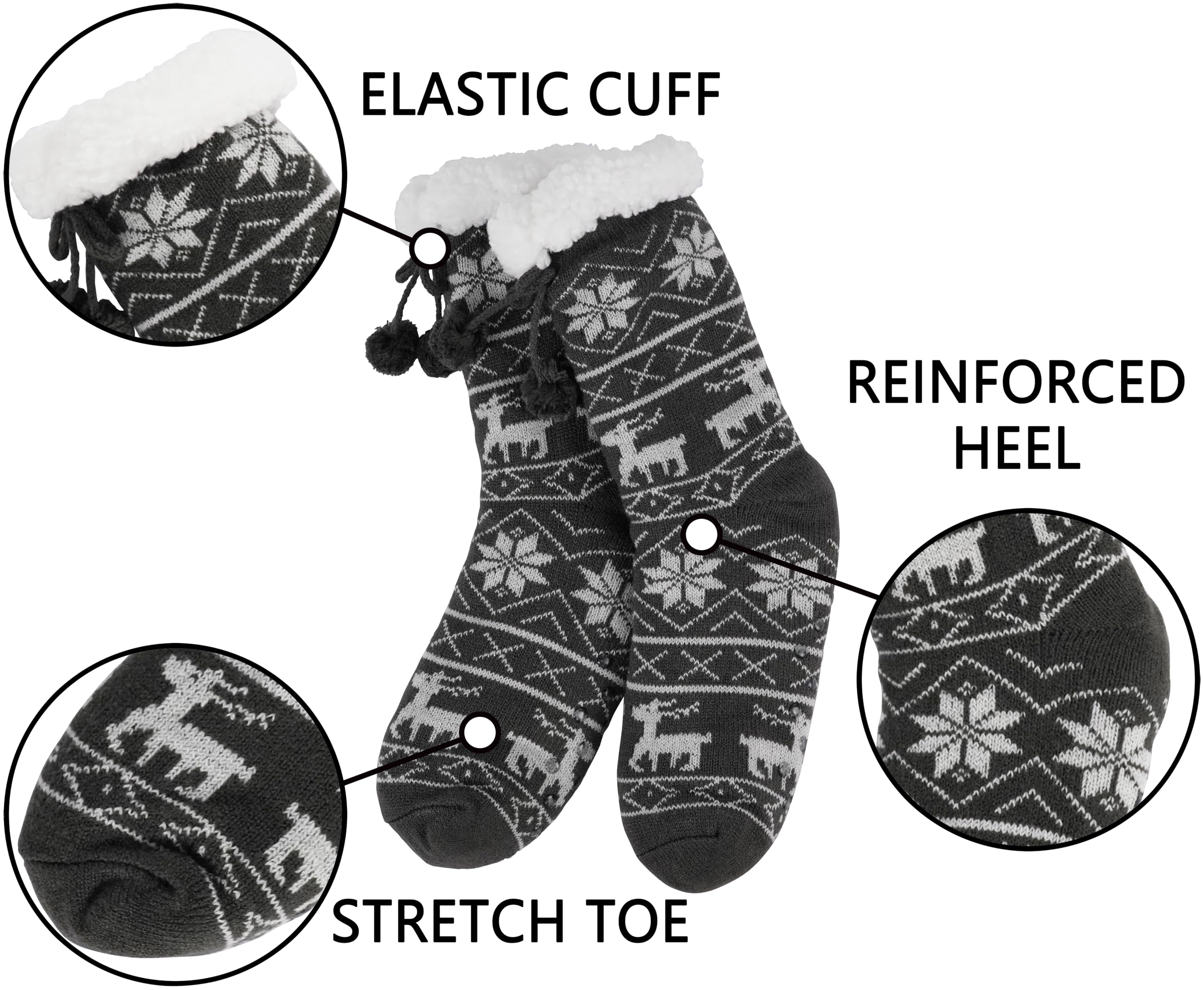 BenSorts Women's Non-Slip Winter Thick Slipper Socks with Grippers - Warm Fuzzy House Socks for Cold Weather, Cozy Indoor & Outdoor Wear - Perfect Christmas Gifts for Her