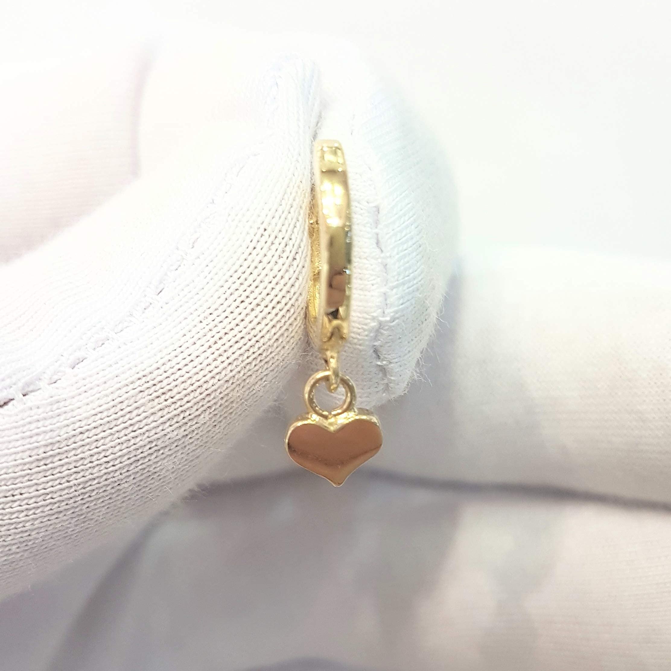14K Solid Gold Dangle Drop Hoop Heart Earrings for Women - Elegant Valentine's Day, Birthday & Christmas Gift for Her, Mom or Girlfriend | Perfect for Date Nights, Weddings & Special Occasions
