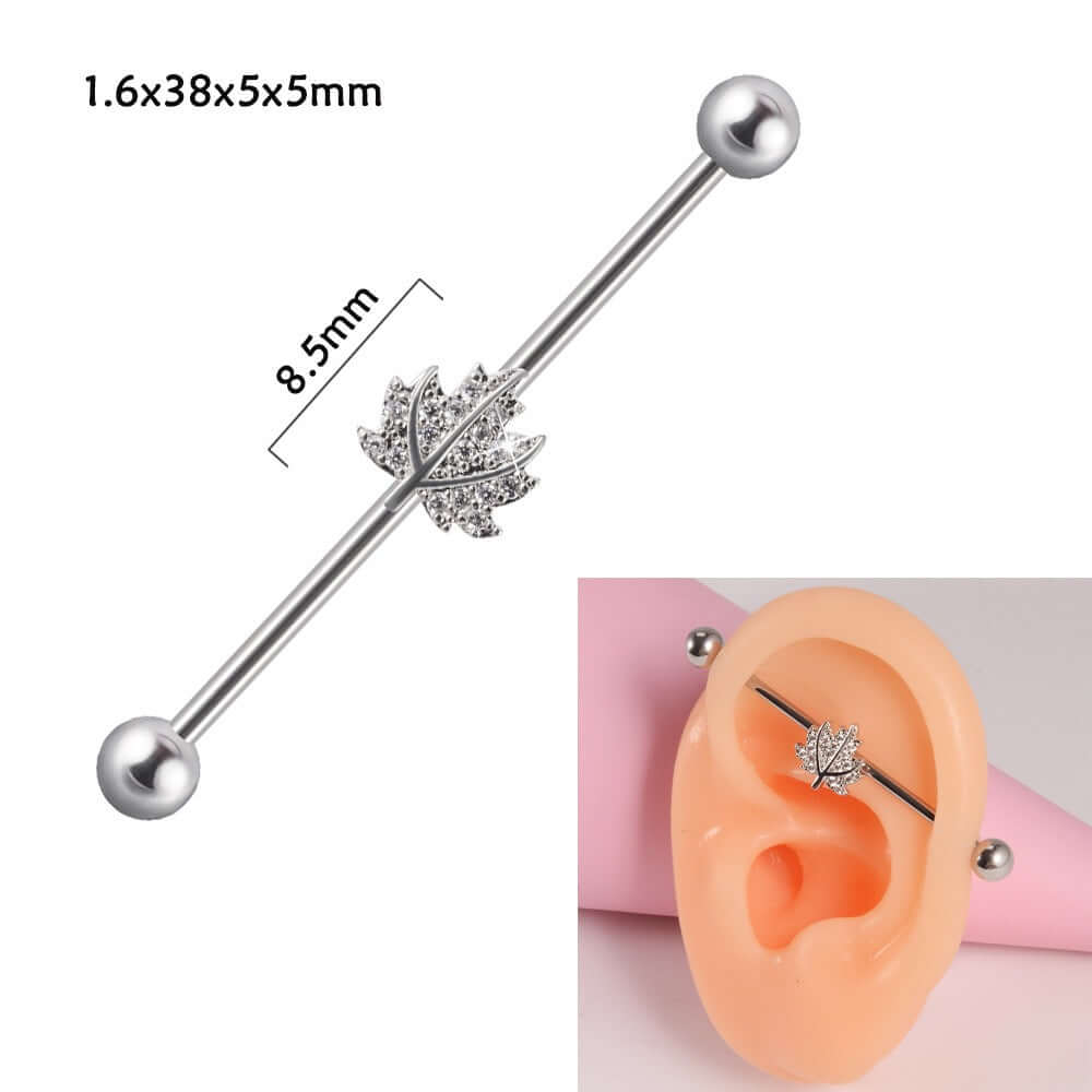 14g Silver Scorpio Insect Industrial Barbell Body Jewelry - Belly Button & Nose Piercing Bar | Perfect for Gothic, Punk & Alternative Fashion Styles