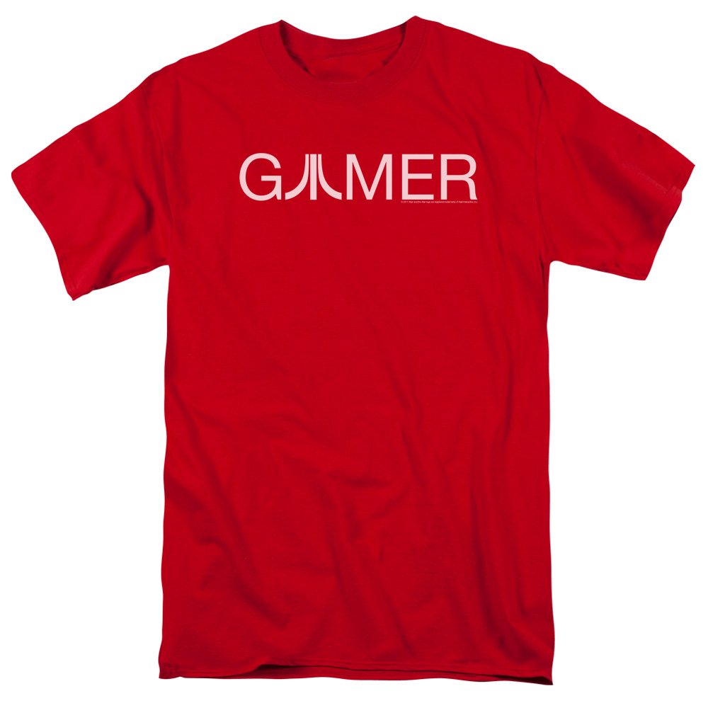 Atari Retro Gaming T-Shirt for Men - Classic Red Gamer Logo Tee - Perfect for Casual Wear, Gaming Events & Nostalgic Style