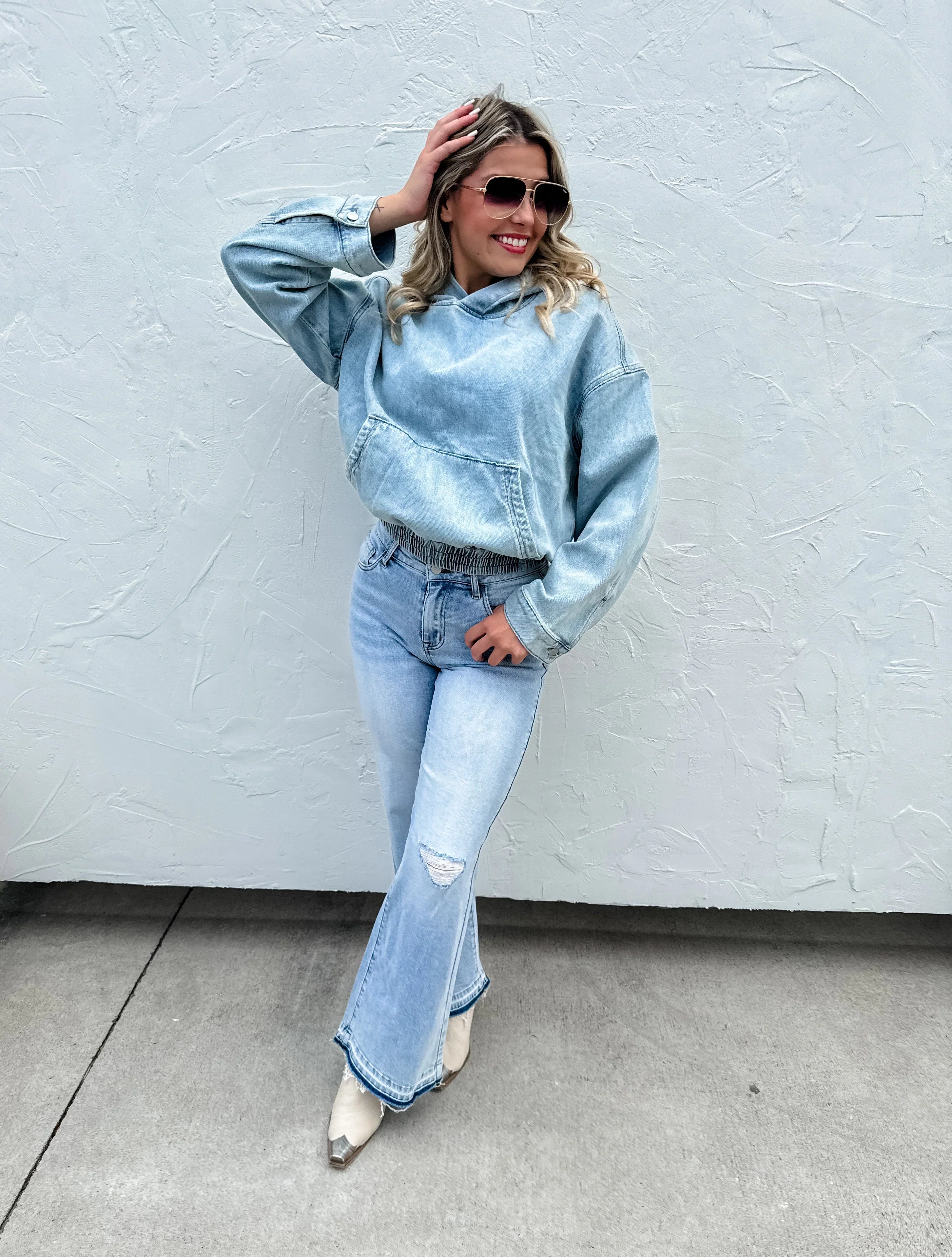 PREORDER: Denim Blues Classic Pullover Hoodie for Men & Women - Comfortable Casual Wear for Everyday Outfits, Street Style, and Outdoor Activities