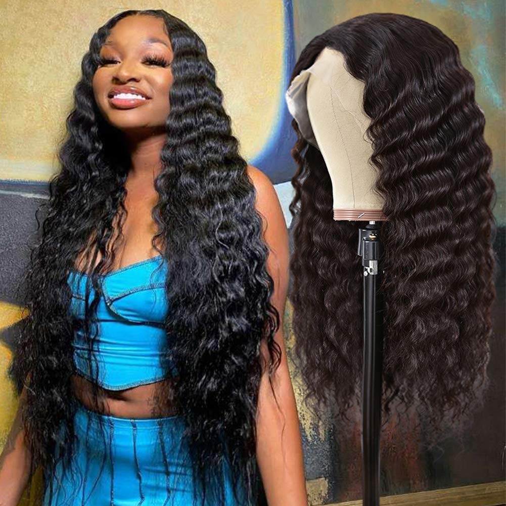 360 Lace Front Wig Deep Wave 10A Brazilian Human Hair - Pre Plucked with Baby Hair for Black Women | Natural Color 14