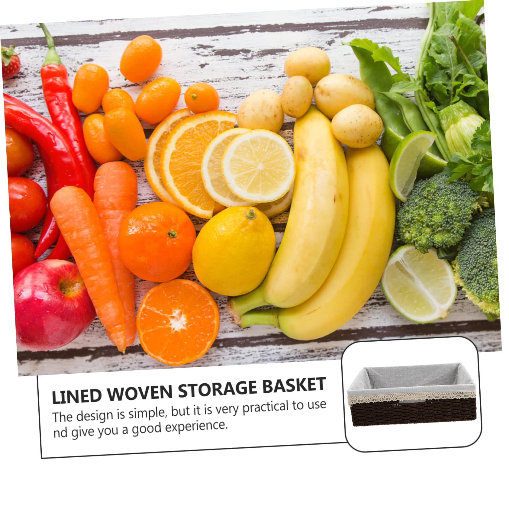 Elegant Woven Basket Liner for Desktop Storage - Organize Snacks, Fruits & Office Supplies - Perfect for Home, Office & Kitchen Organization